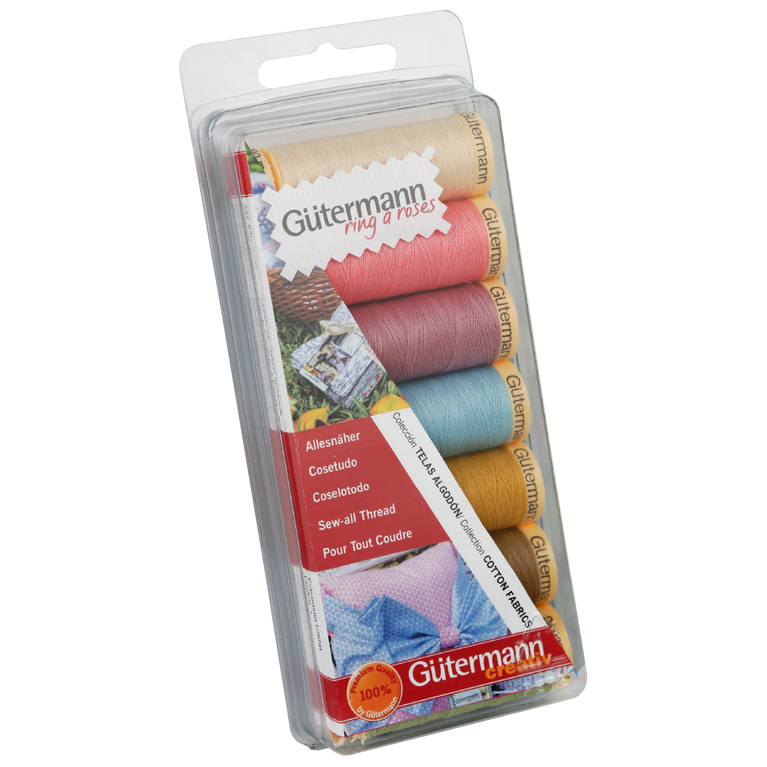 Blister con 7 carretes de hilo Gütermann Coselotodo 100m