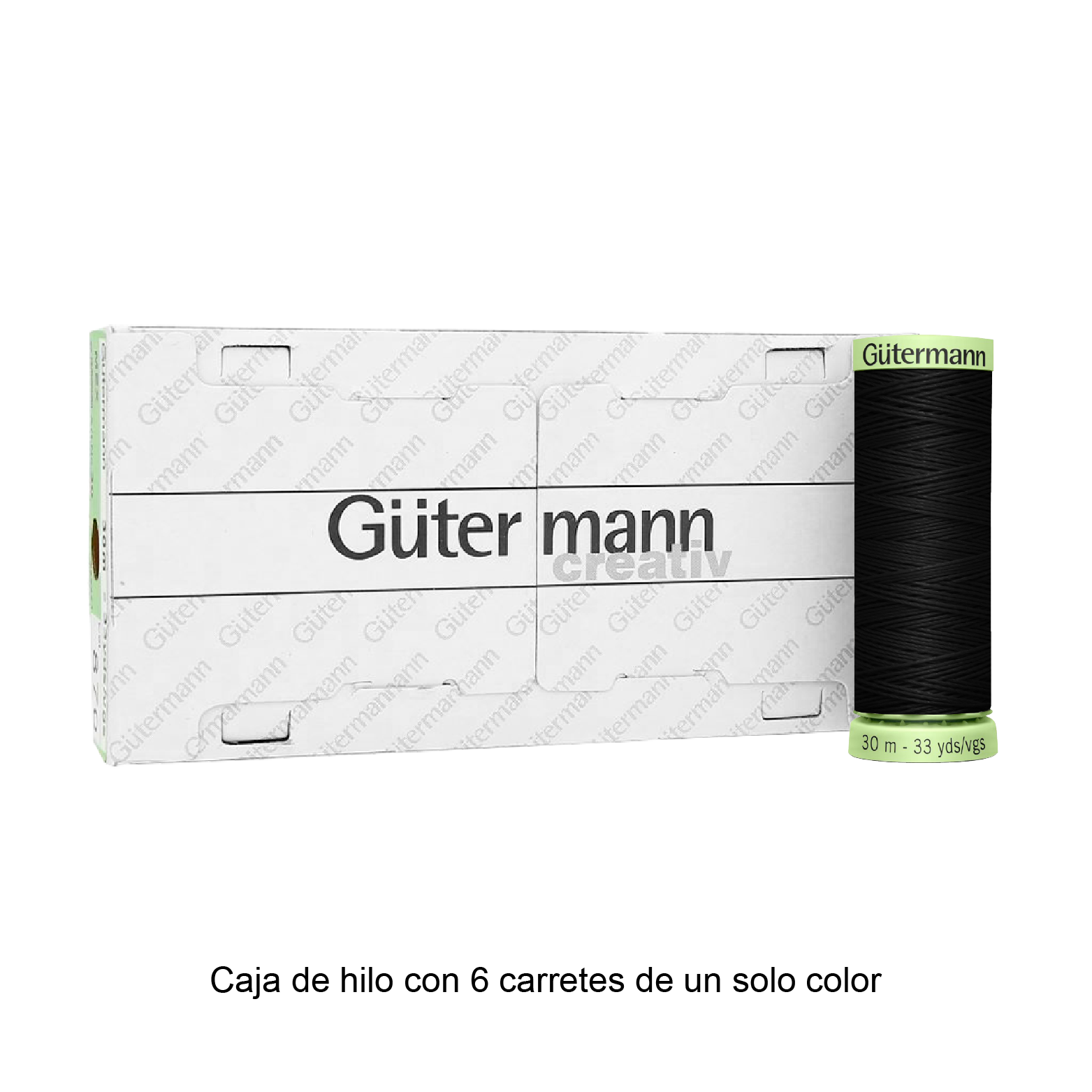 Hilo Gütermann Pespuntes de 30m caja con 6 carretes de un color