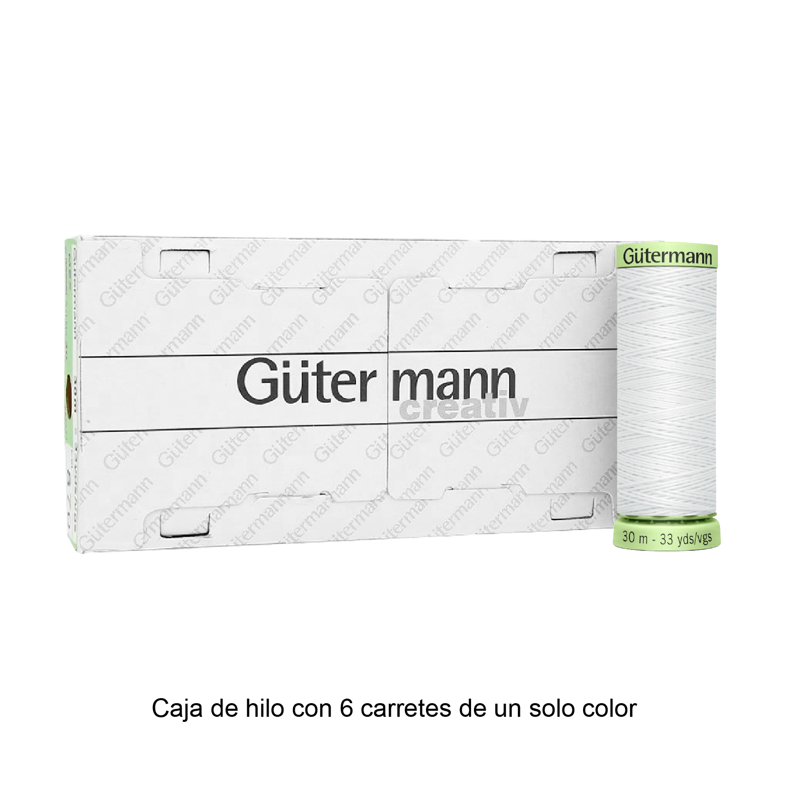 Hilo Gütermann Pespuntes de 30m caja con 6 carretes de un color