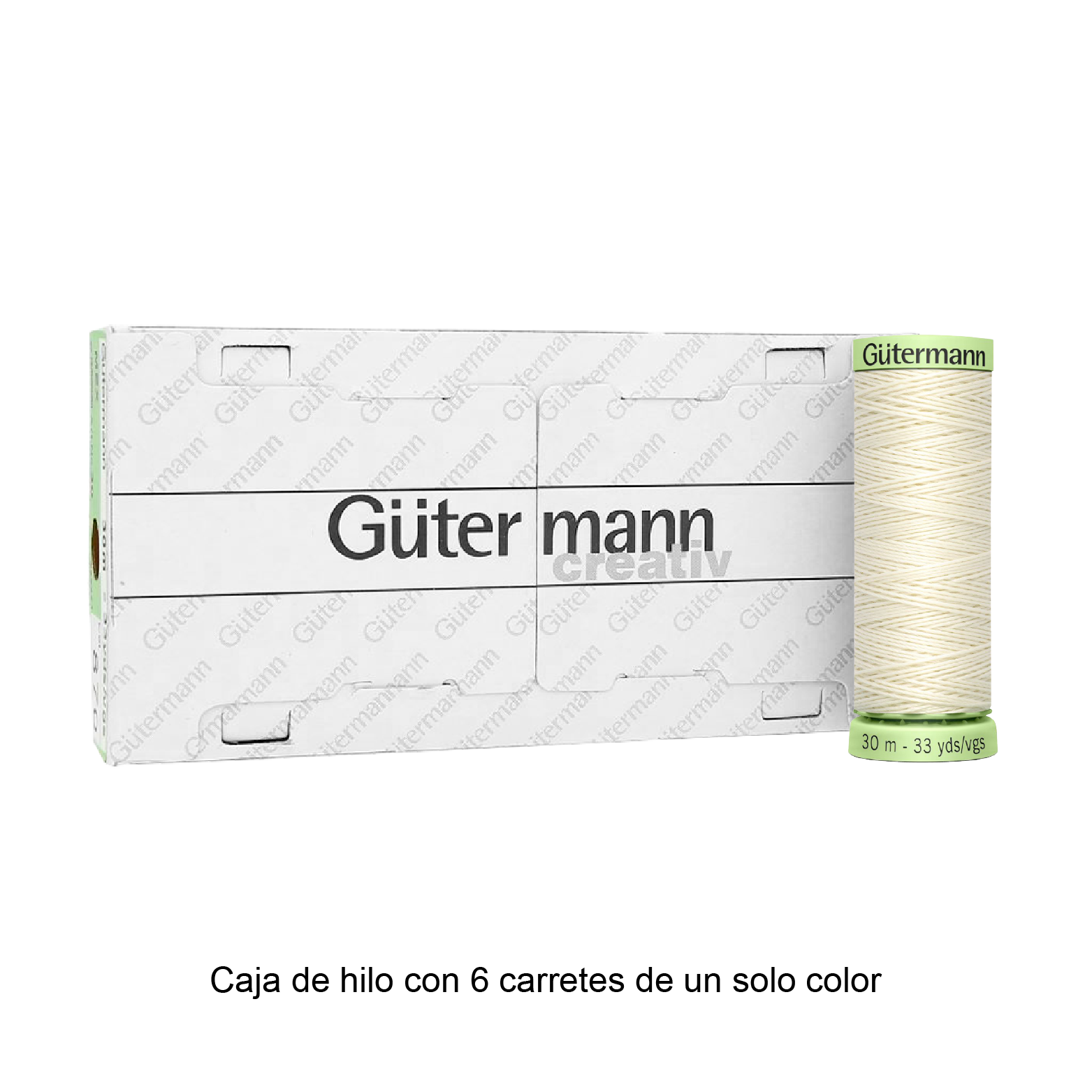 Hilo Gütermann Pespuntes de 30m caja con 6 carretes de un color