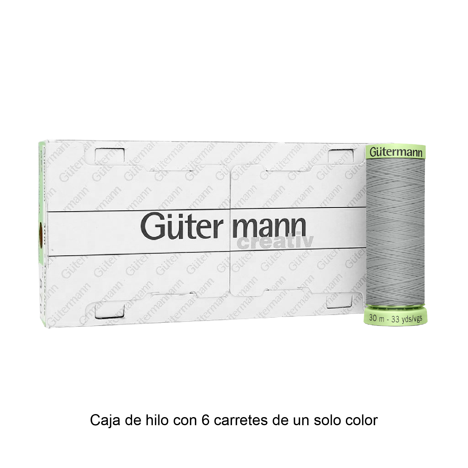 Hilo Gütermann Pespuntes de 30m caja con 6 carretes de un color