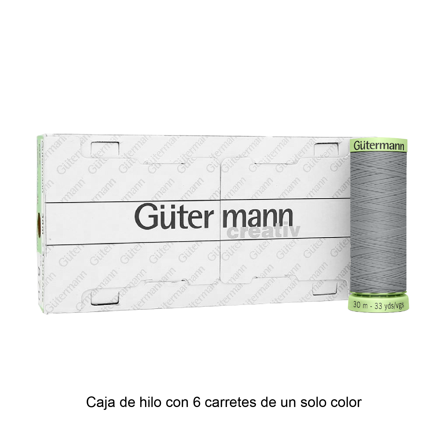 Hilo Gütermann Pespuntes de 30m caja con 6 carretes de un color