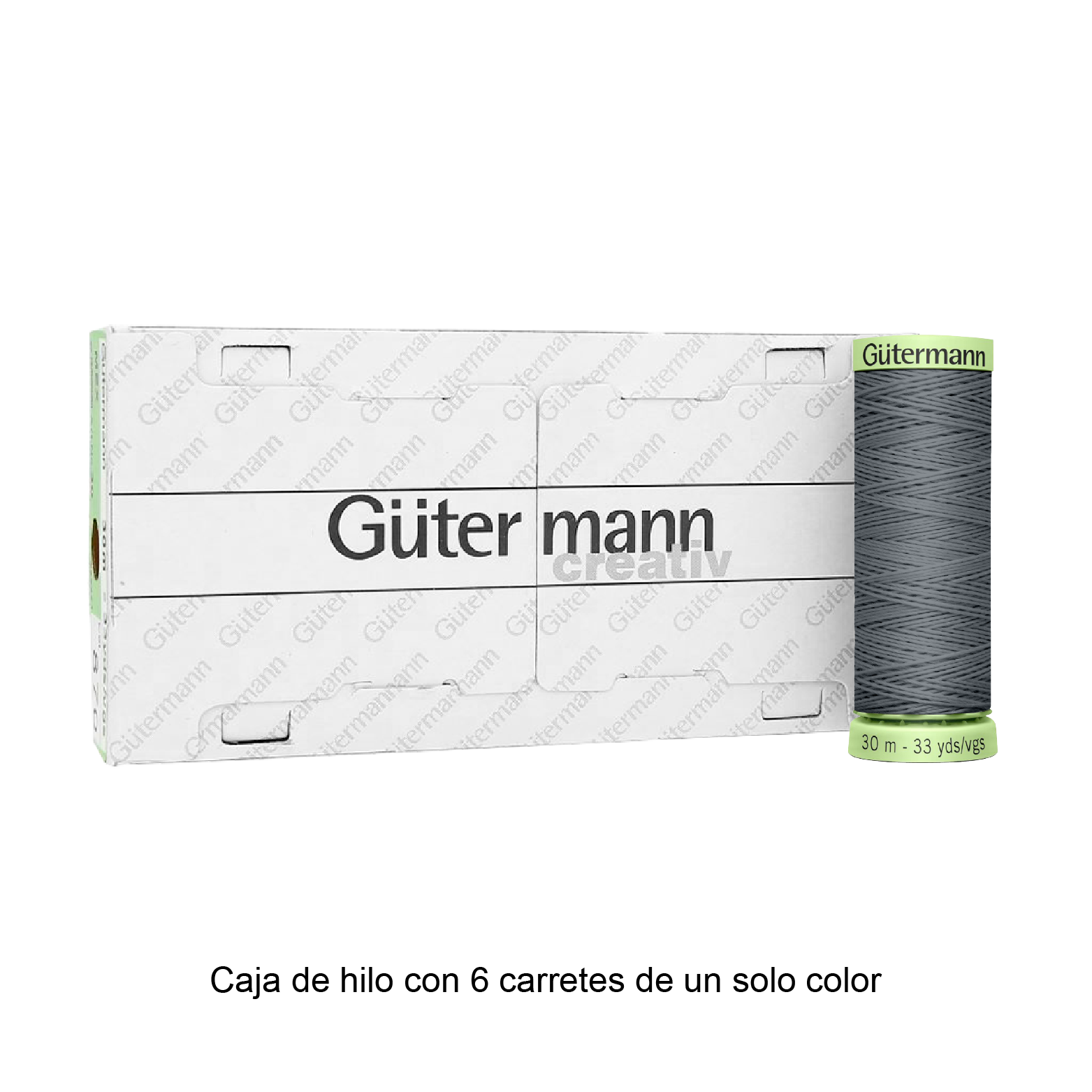 Hilo Gütermann Pespuntes de 30m caja con 6 carretes de un color