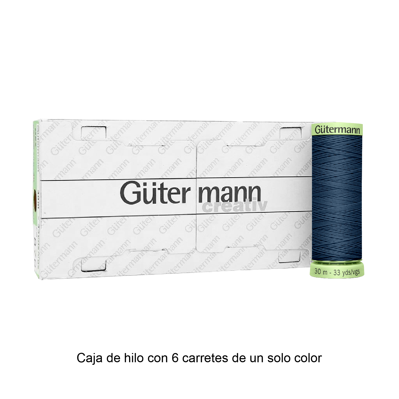 Hilo Gütermann Pespuntes de 30m caja con 6 carretes de un color
