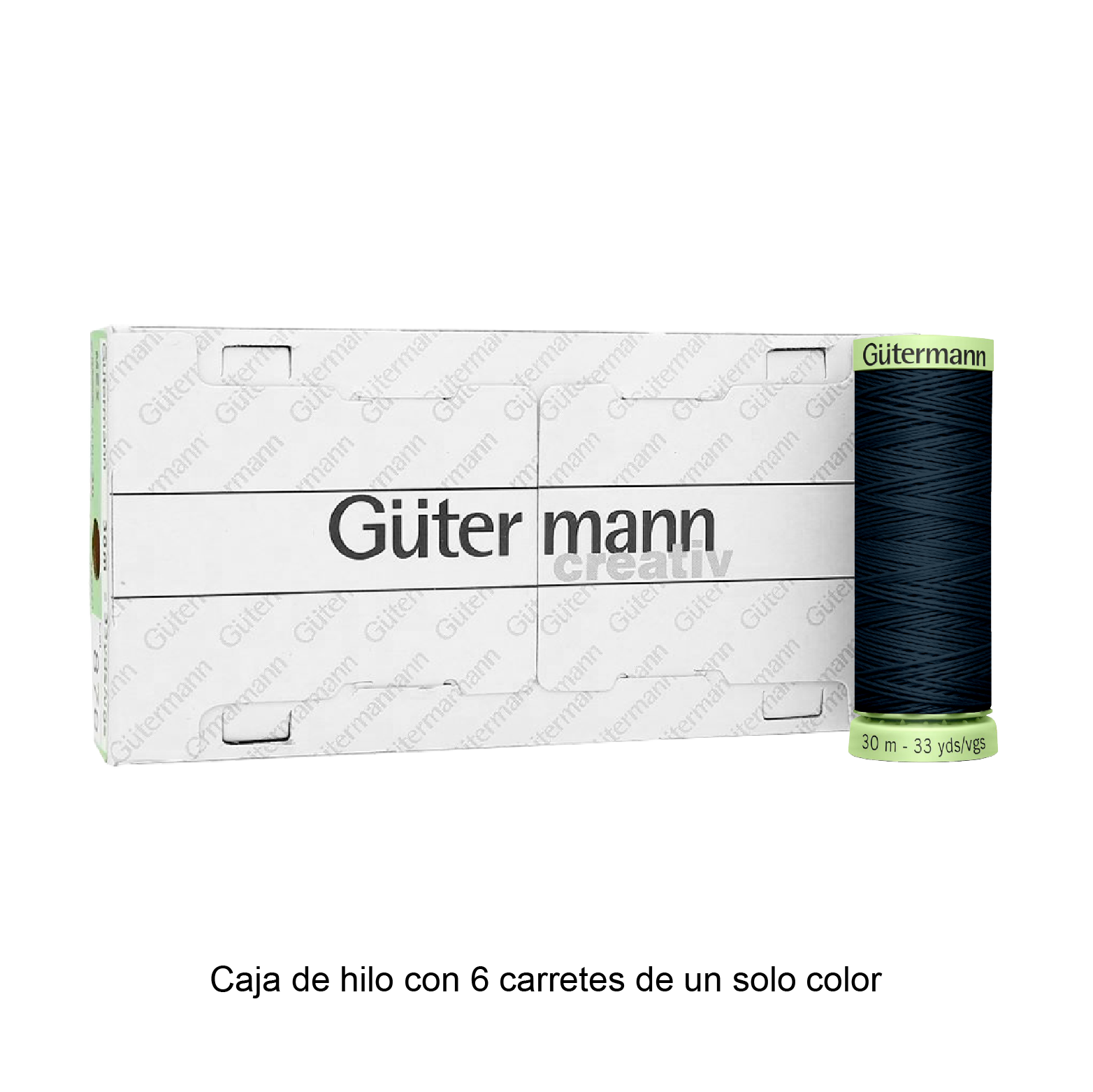 Hilo Gütermann Pespuntes de 30m caja con 6 carretes de un color