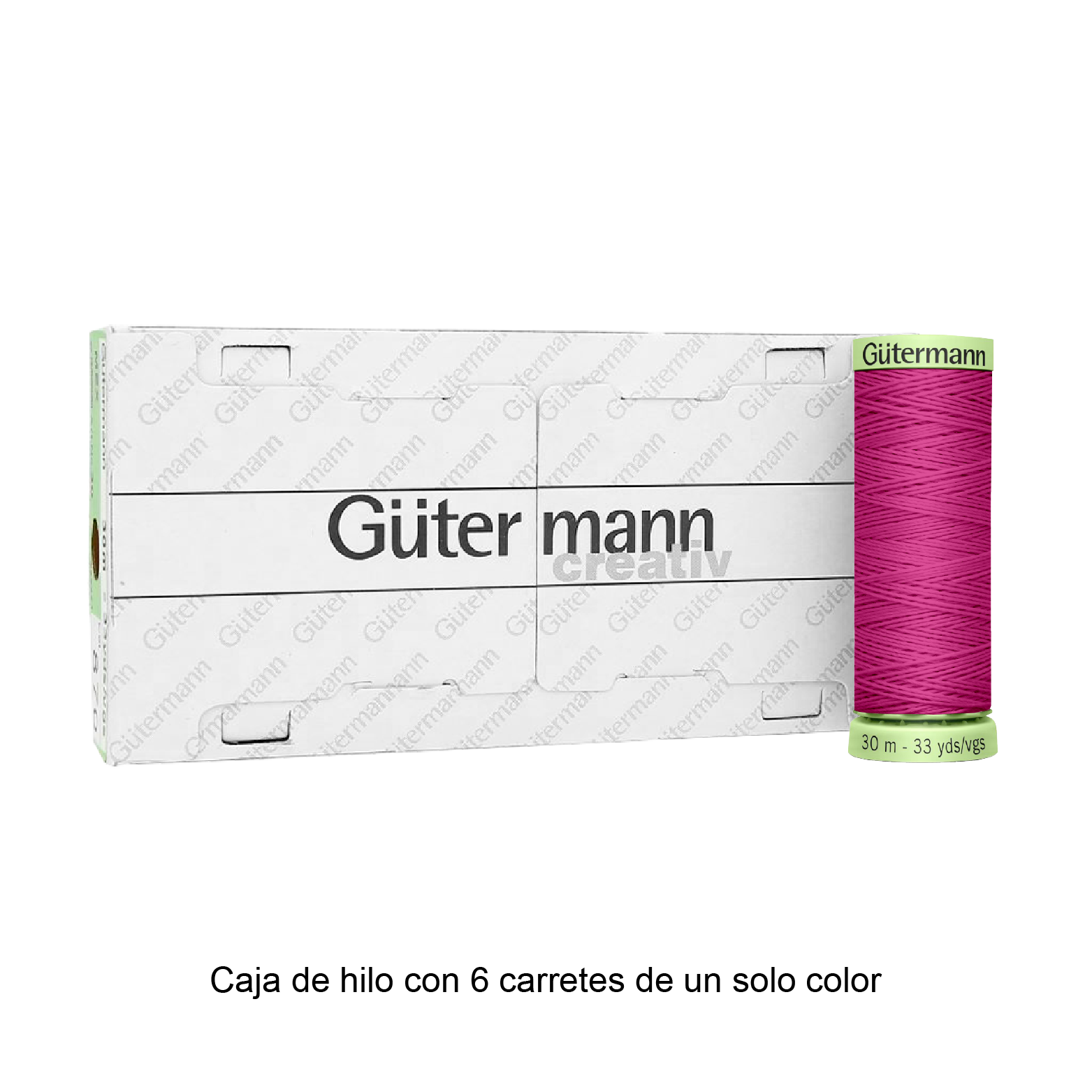 Hilo Gütermann Pespuntes de 30m caja con 6 carretes de un color