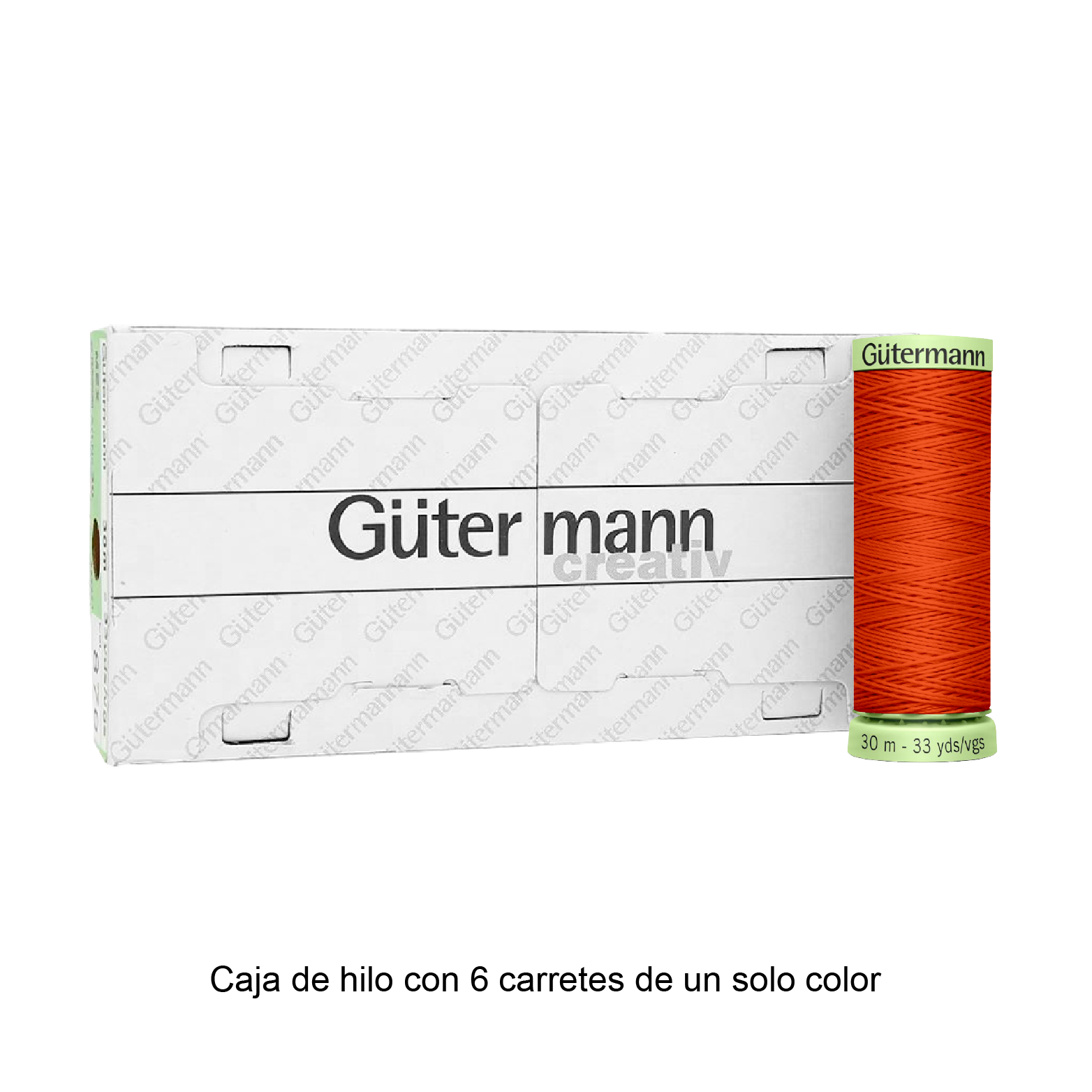 Hilo Gütermann Pespuntes de 30m caja con 6 carretes de un color