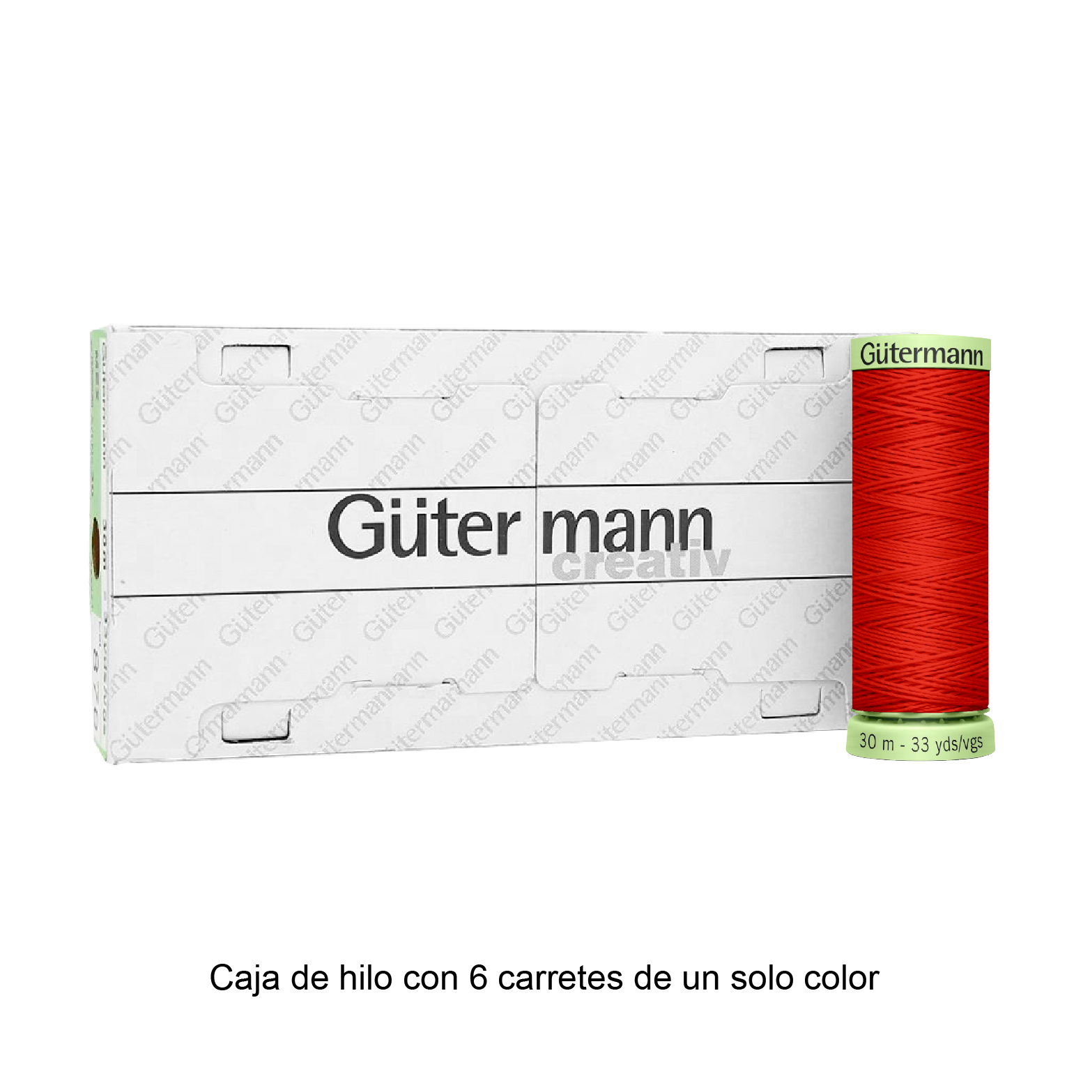 Hilo Gütermann Pespuntes de 30m caja con 6 carretes de un color
