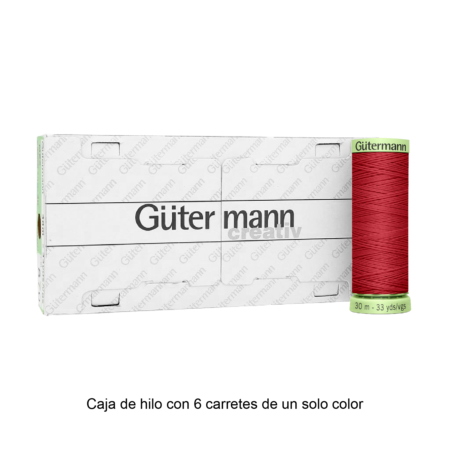 Hilo Gütermann Pespuntes de 30m caja con 6 carretes de un color