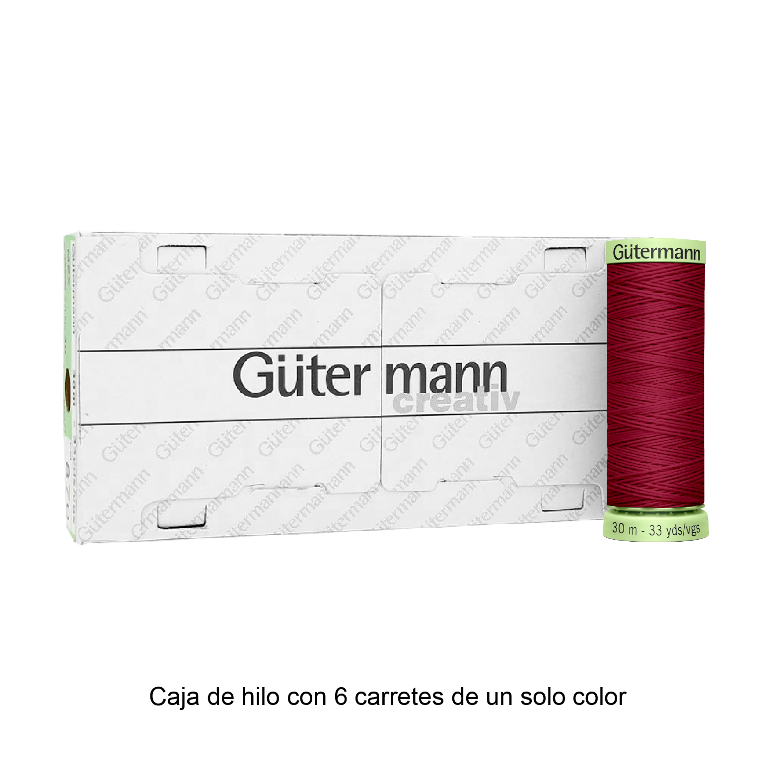 Hilo Gütermann Pespuntes de 30m caja con 6 carretes de un color