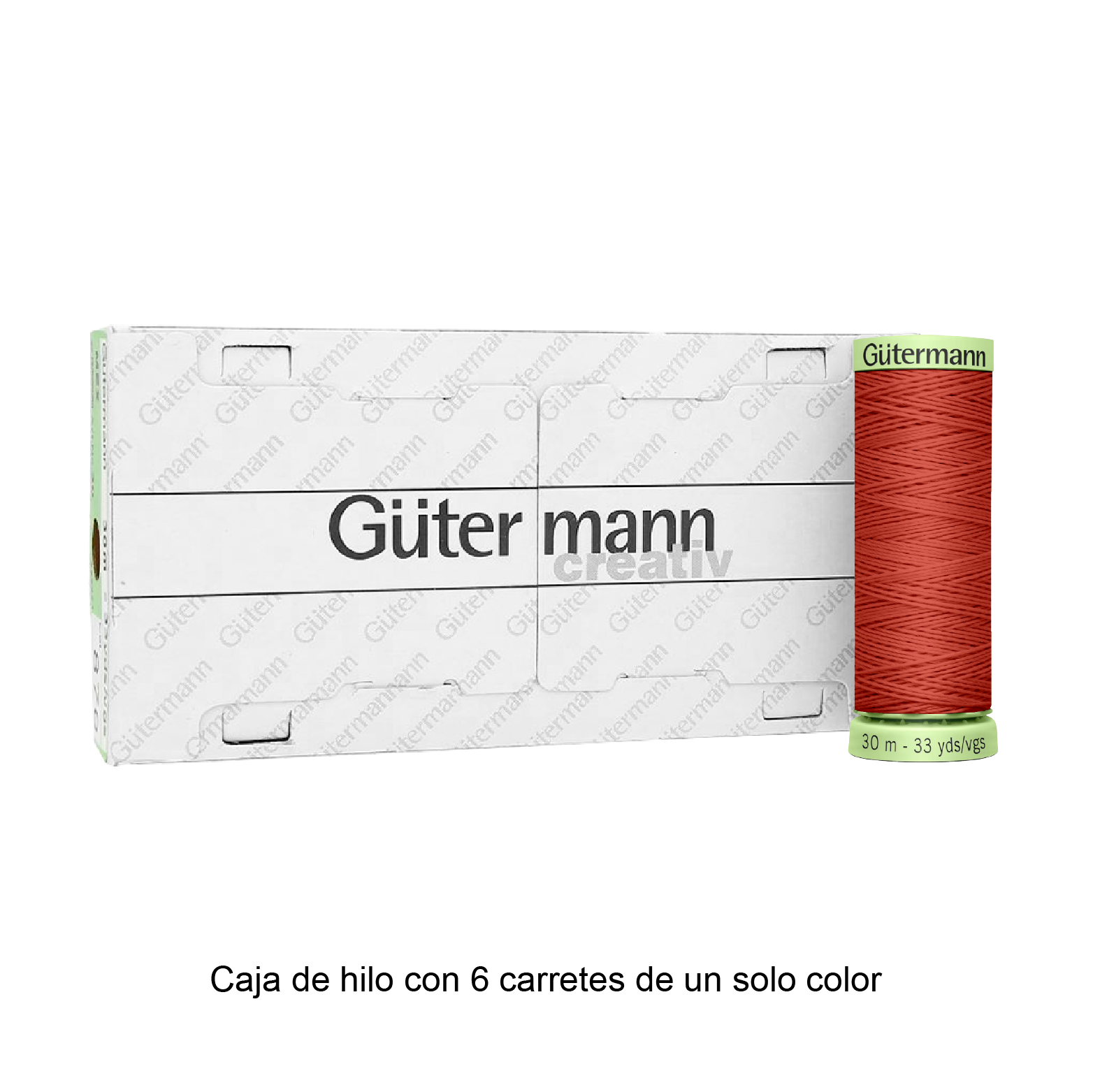 Hilo Gütermann Pespuntes de 30m caja con 6 carretes de un color