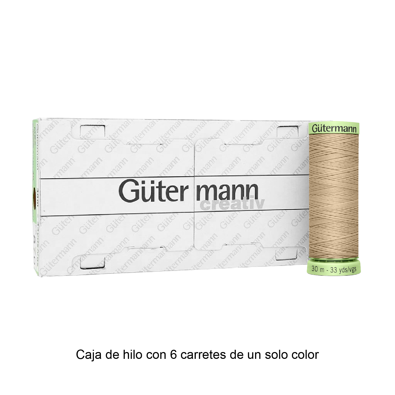 Hilo Gütermann Pespuntes de 30m caja con 6 carretes de un color