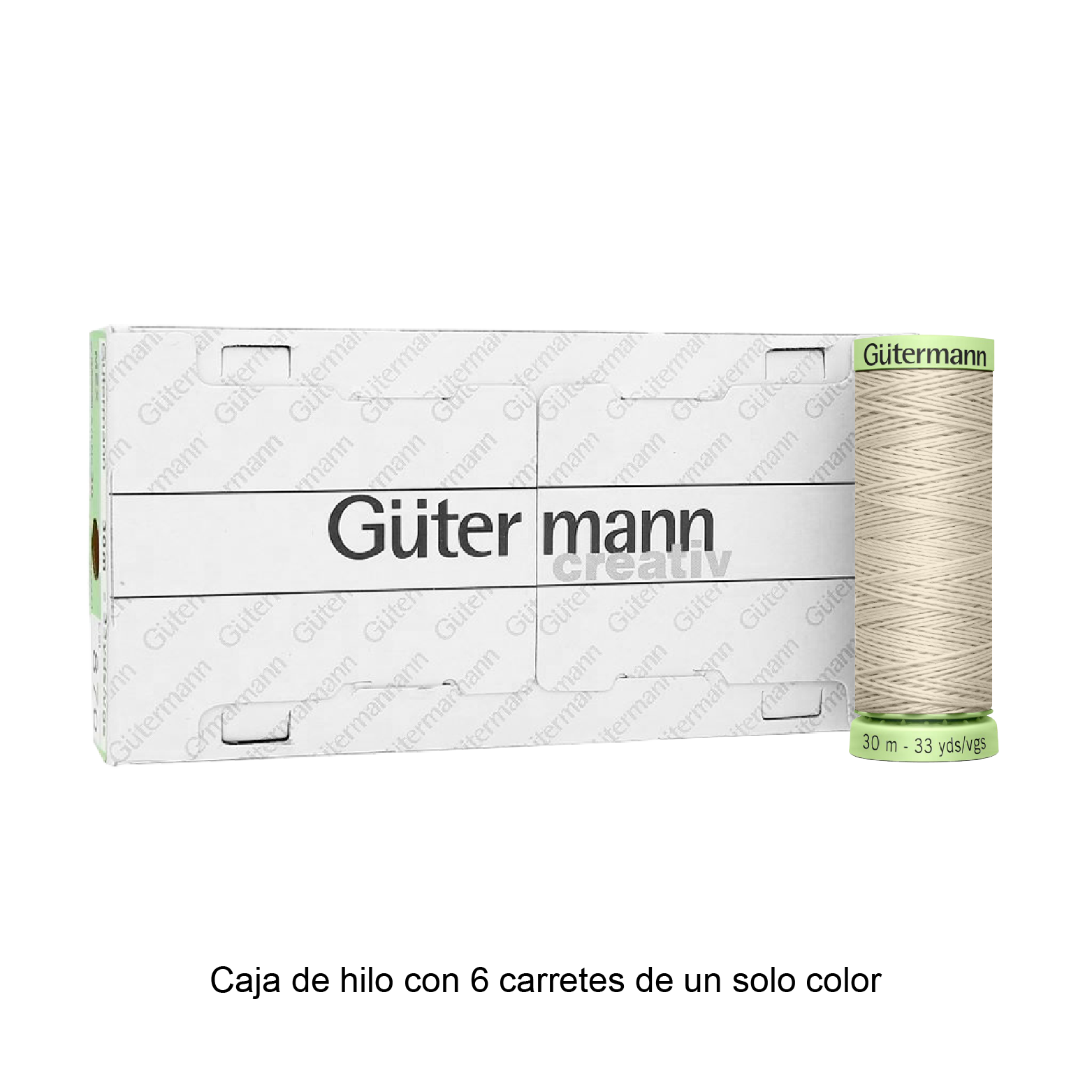 Hilo Gütermann Pespuntes de 30m caja con 6 carretes de un color