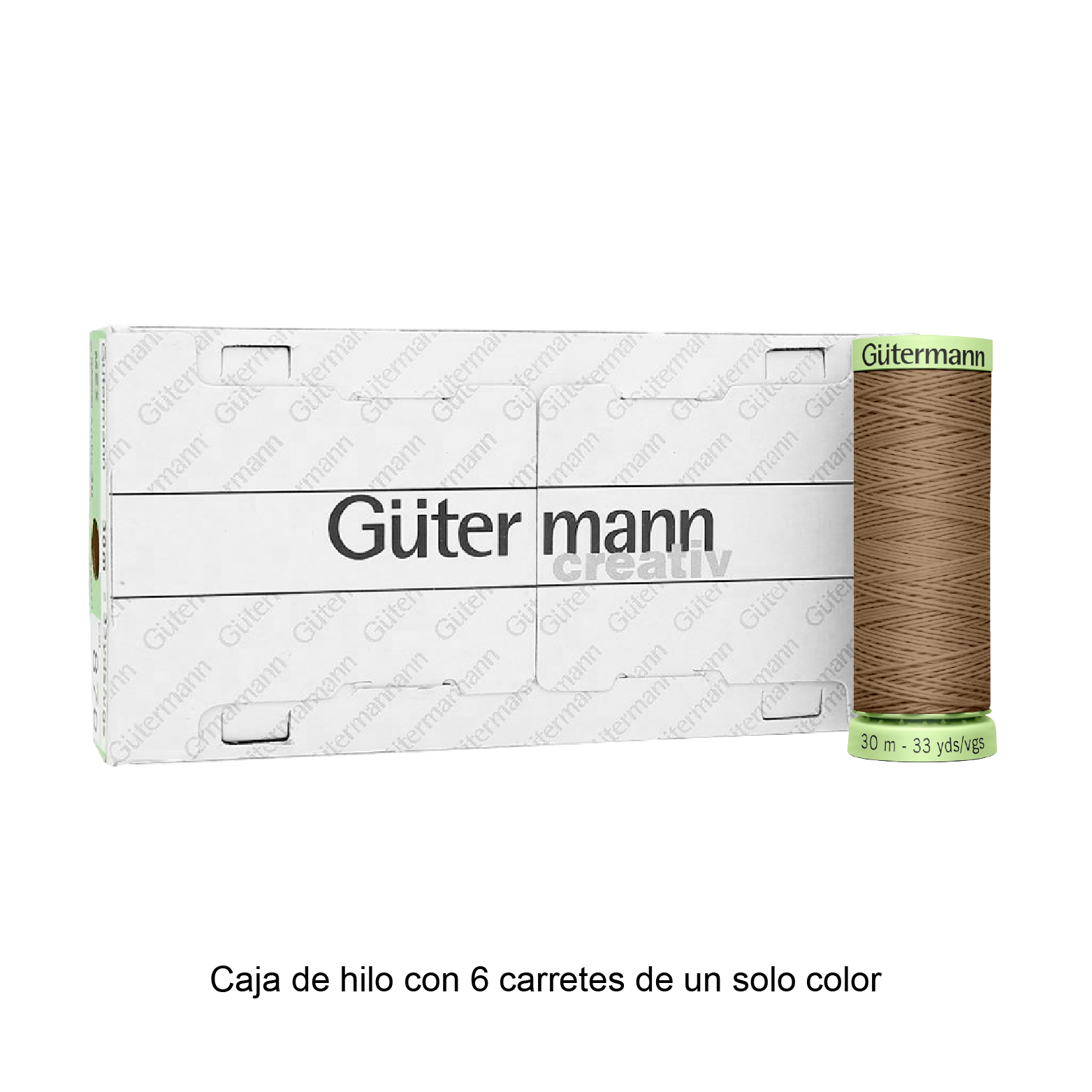 Hilo Gütermann Pespuntes de 30m caja con 6 carretes de un color