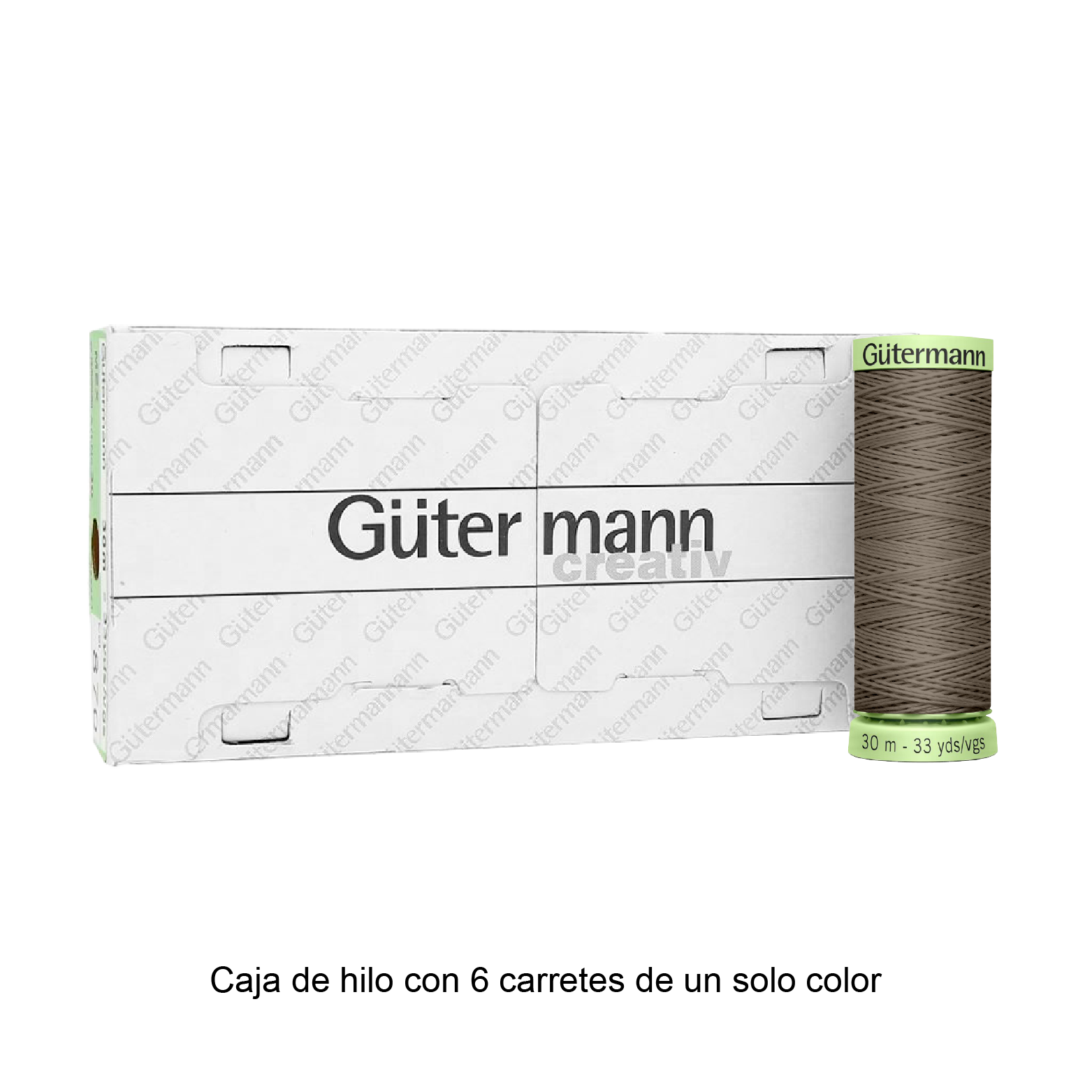 Hilo Gütermann Pespuntes de 30m caja con 6 carretes de un color