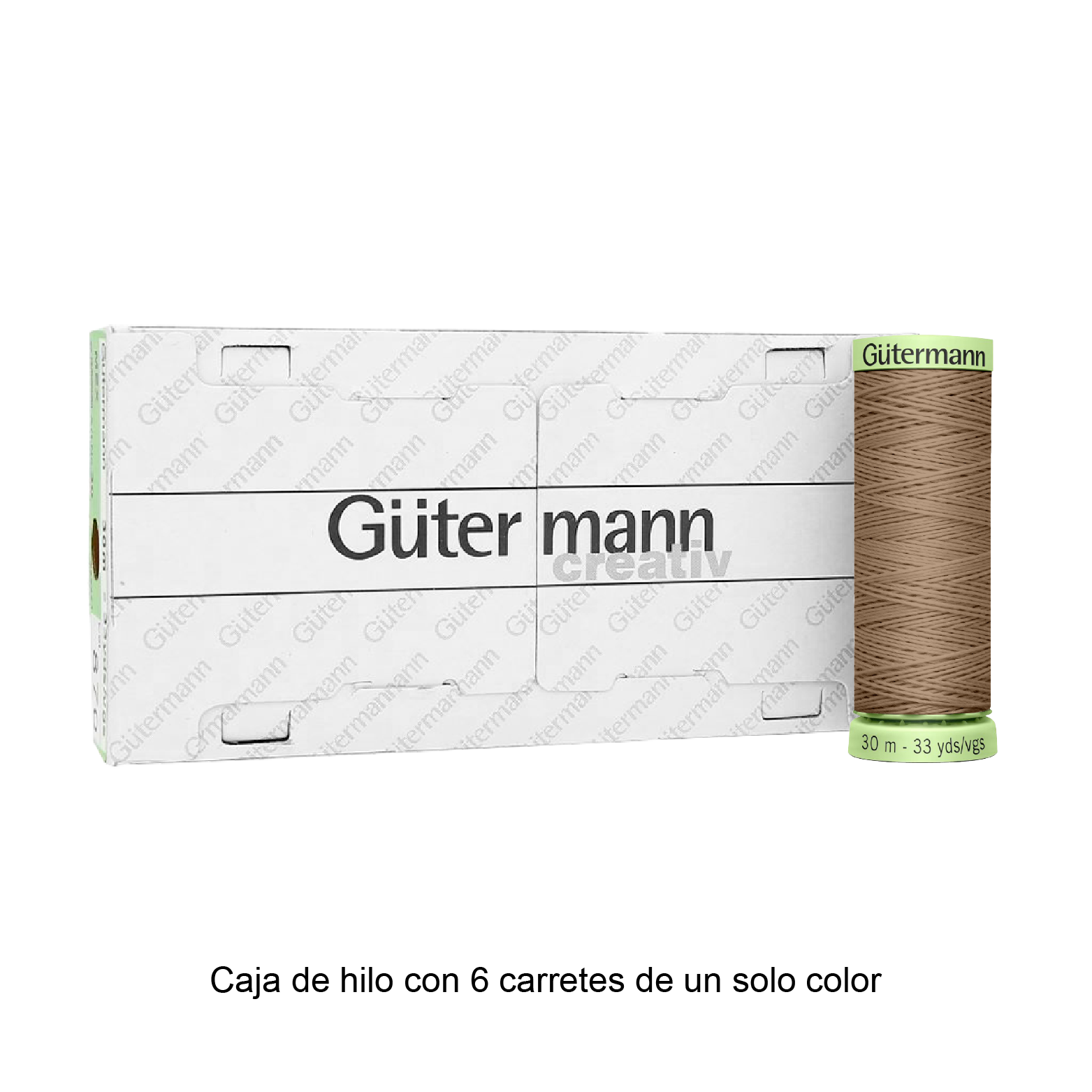 Hilo Gütermann Pespuntes de 30m caja con 6 carretes de un color