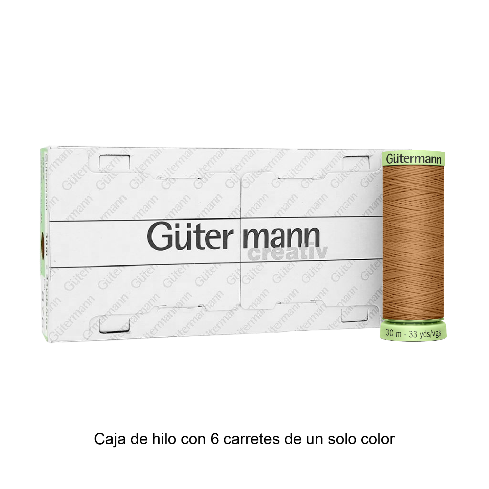 Hilo Gütermann Pespuntes de 30m caja con 6 carretes de un color