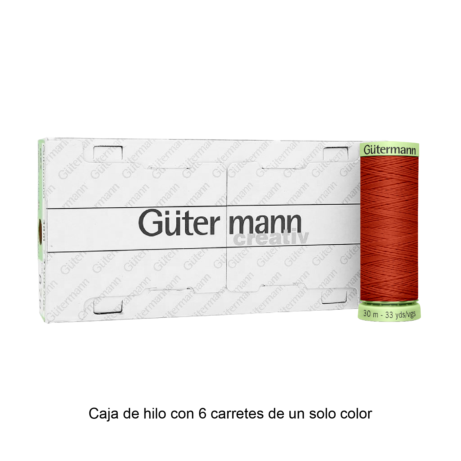 Hilo Gütermann Pespuntes de 30m caja con 6 carretes de un color