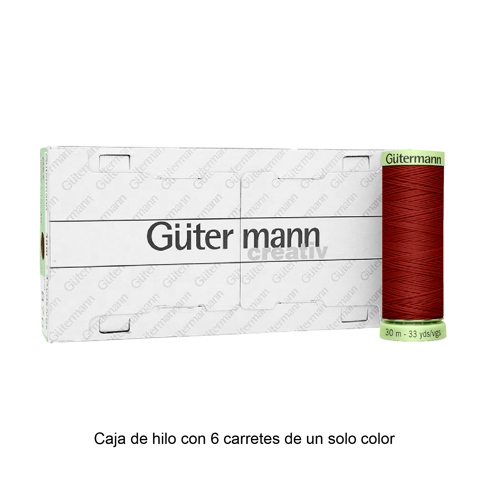 Hilo Gütermann Pespuntes de 30m caja con 6 carretes de un color