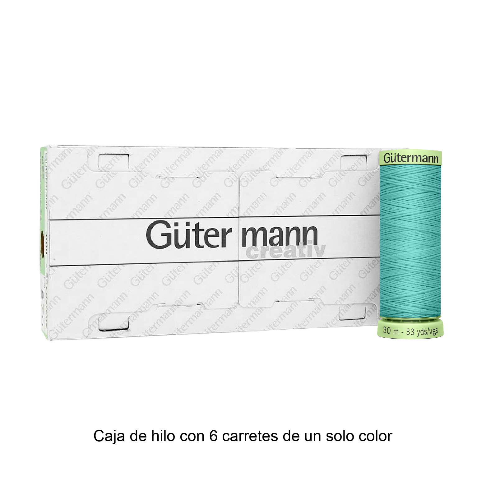 Hilo Gütermann Pespuntes de 30m caja con 6 carretes de un color
