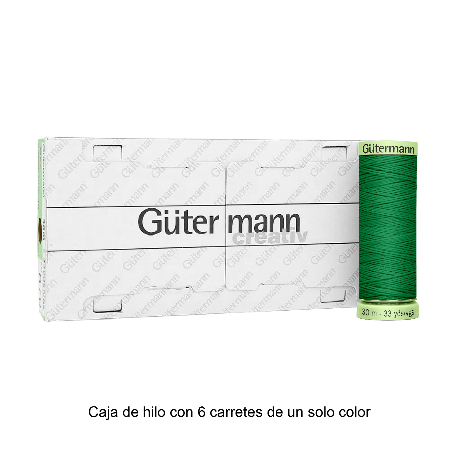 Hilo Gütermann Pespuntes de 30m caja con 6 carretes de un color