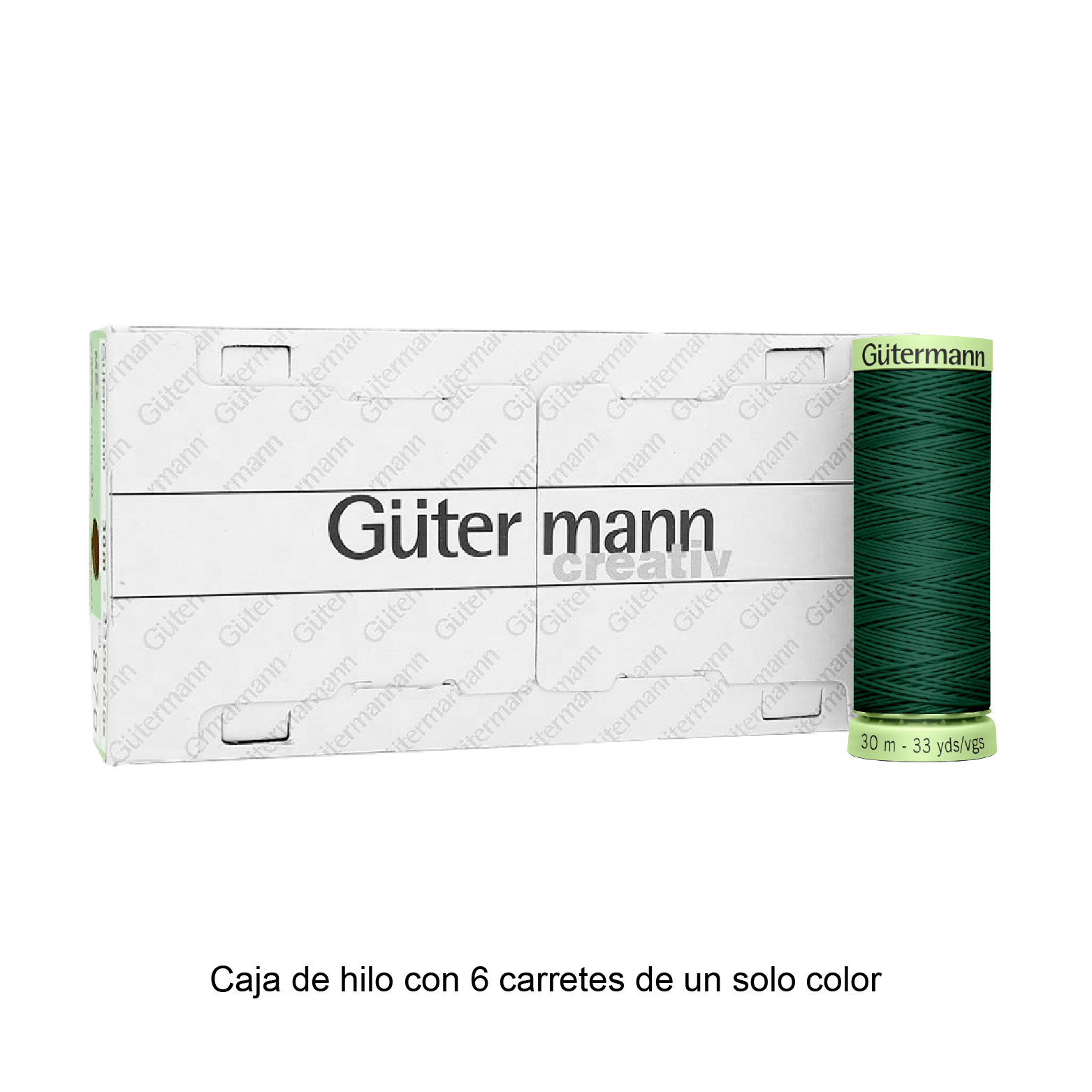 Hilo Gütermann Pespuntes de 30m caja con 6 carretes de un color