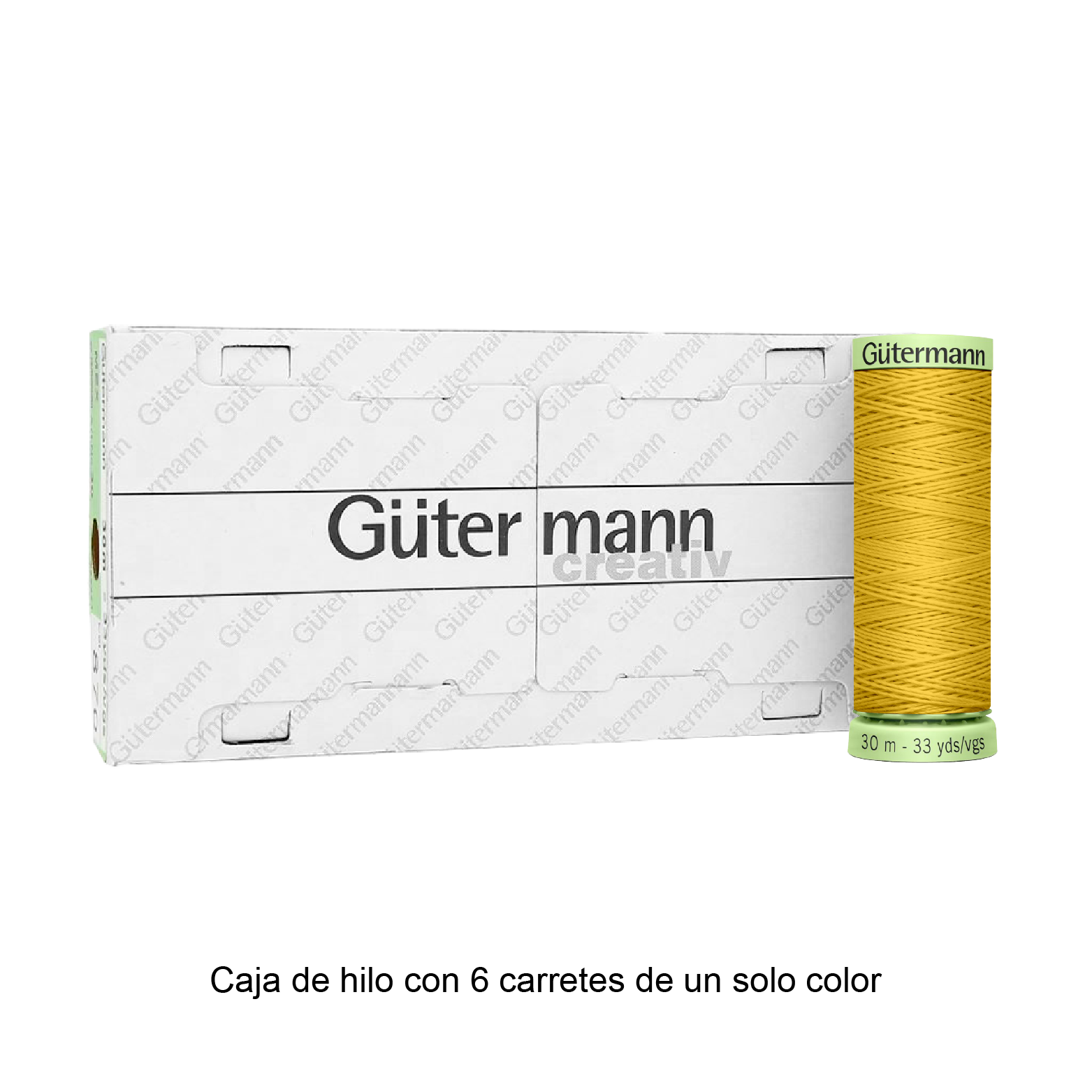 Hilo Gütermann Pespuntes de 30m caja con 6 carretes de un color