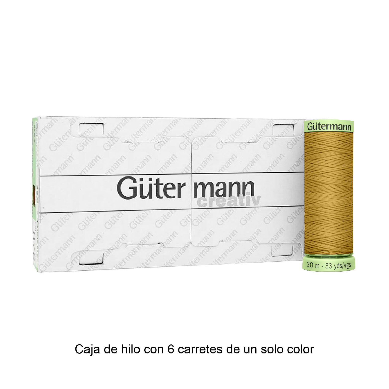Hilo Gütermann Pespuntes de 30m caja con 6 carretes de un color