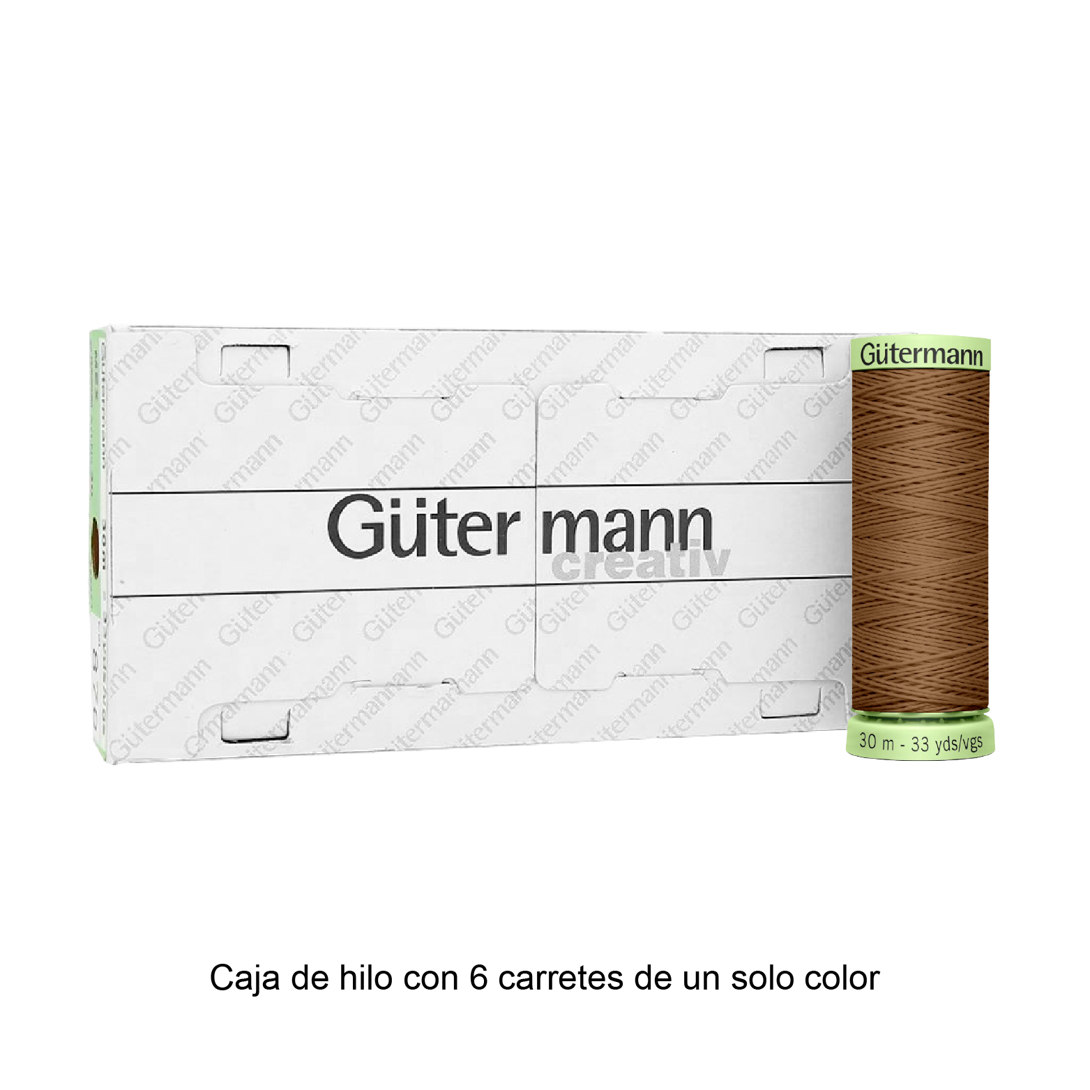 Hilo Gütermann Pespuntes de 30m caja con 6 carretes de un color