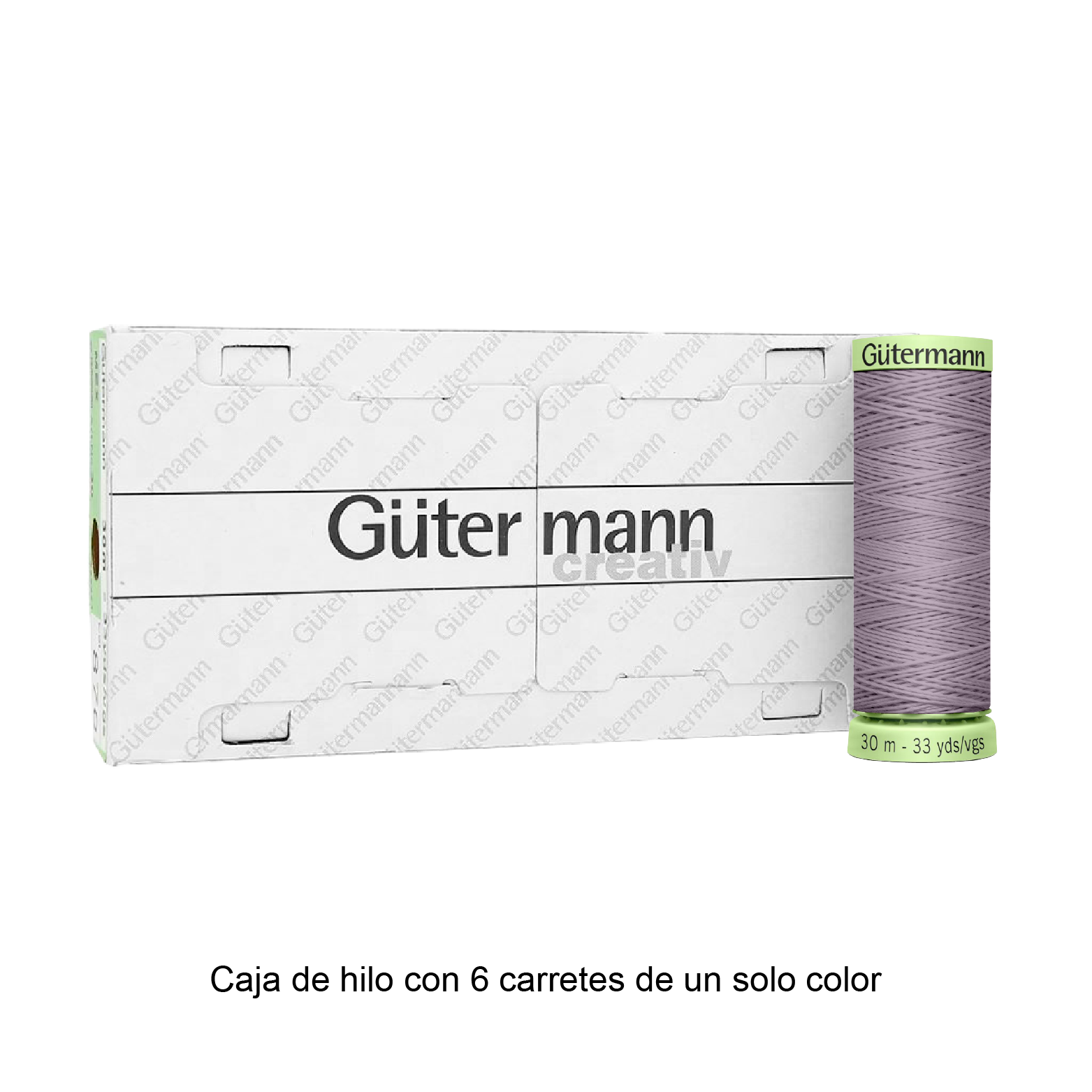Hilo Gütermann Pespuntes de 30m caja con 6 carretes de un color