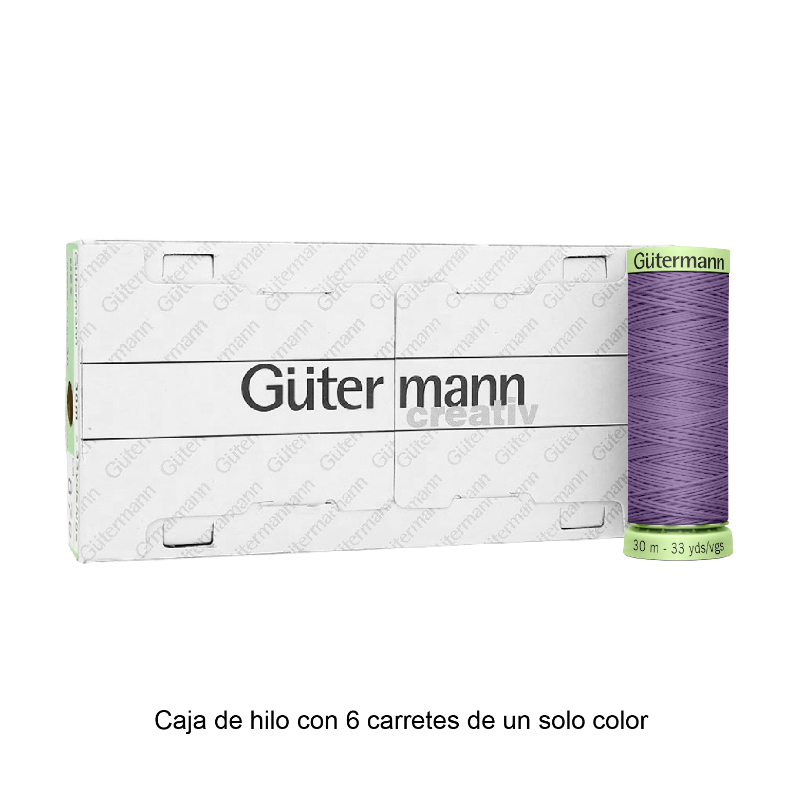 Hilo Gütermann Pespuntes de 30m caja con 6 carretes de un color