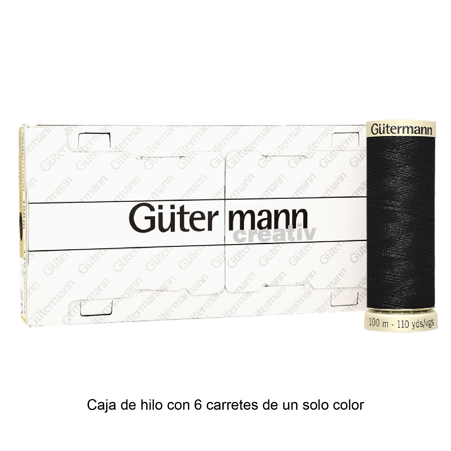 Colores Blancos y Grises del Col. 10 al 126 - Hilo Gütermann Coselotodo de 100m caja con 6 carretes de un color