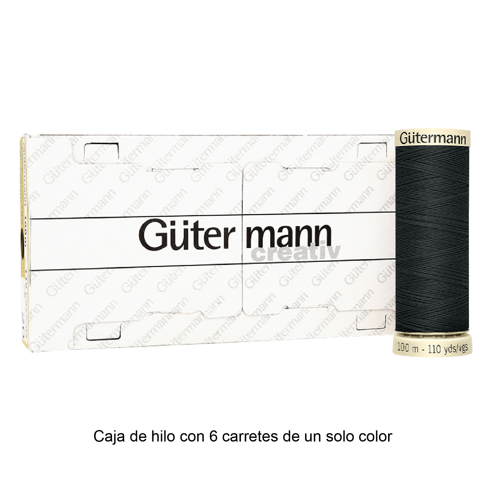 Colores Blancos y Grises del Col. 10 al 126 - Hilo Gütermann Coselotodo de 100m caja con 6 carretes de un color