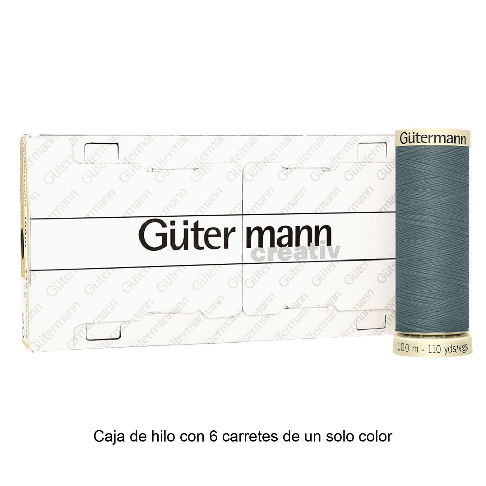 Colores Blancos y Grises del Col. 10 al 126 - Hilo Gütermann Coselotodo de 100m caja con 6 carretes de un color