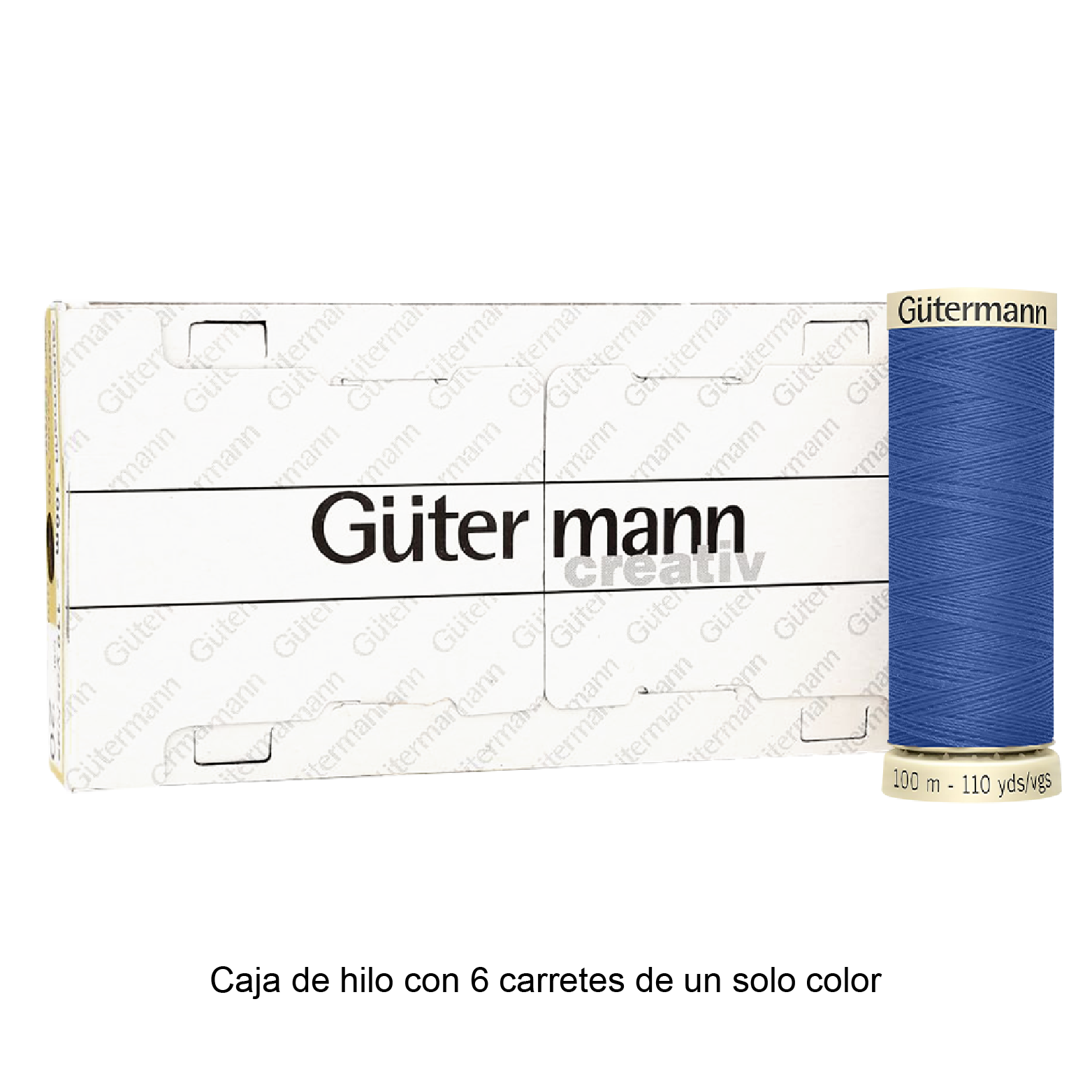 Colores Azules del Col. 203 al 280 - Hilo Gütermann Coselotodo de 100m caja con 6 carretes de un color