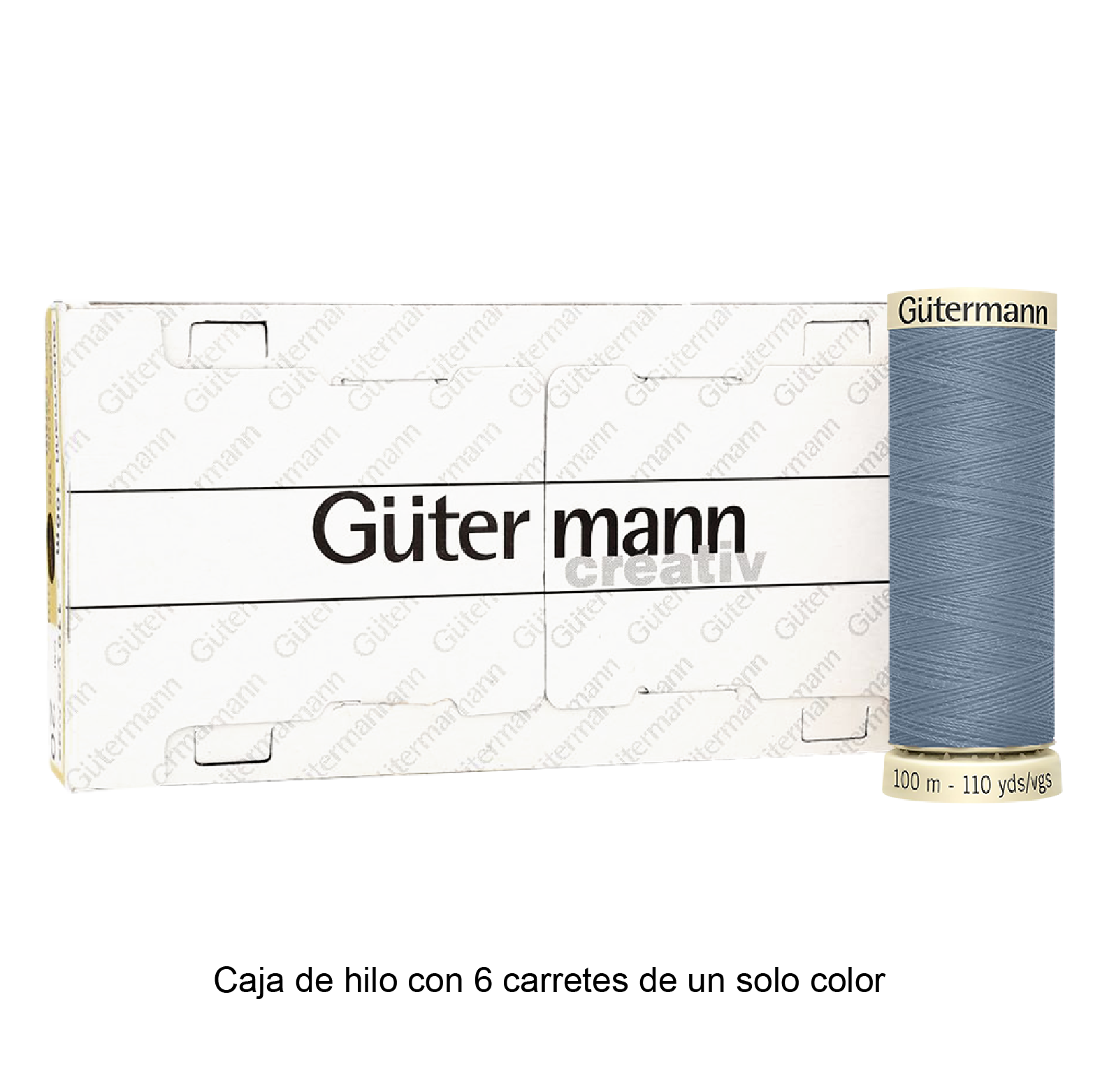 Colores Azules del Col. 203 al 280 - Hilo Gütermann Coselotodo de 100m caja con 6 carretes de un color