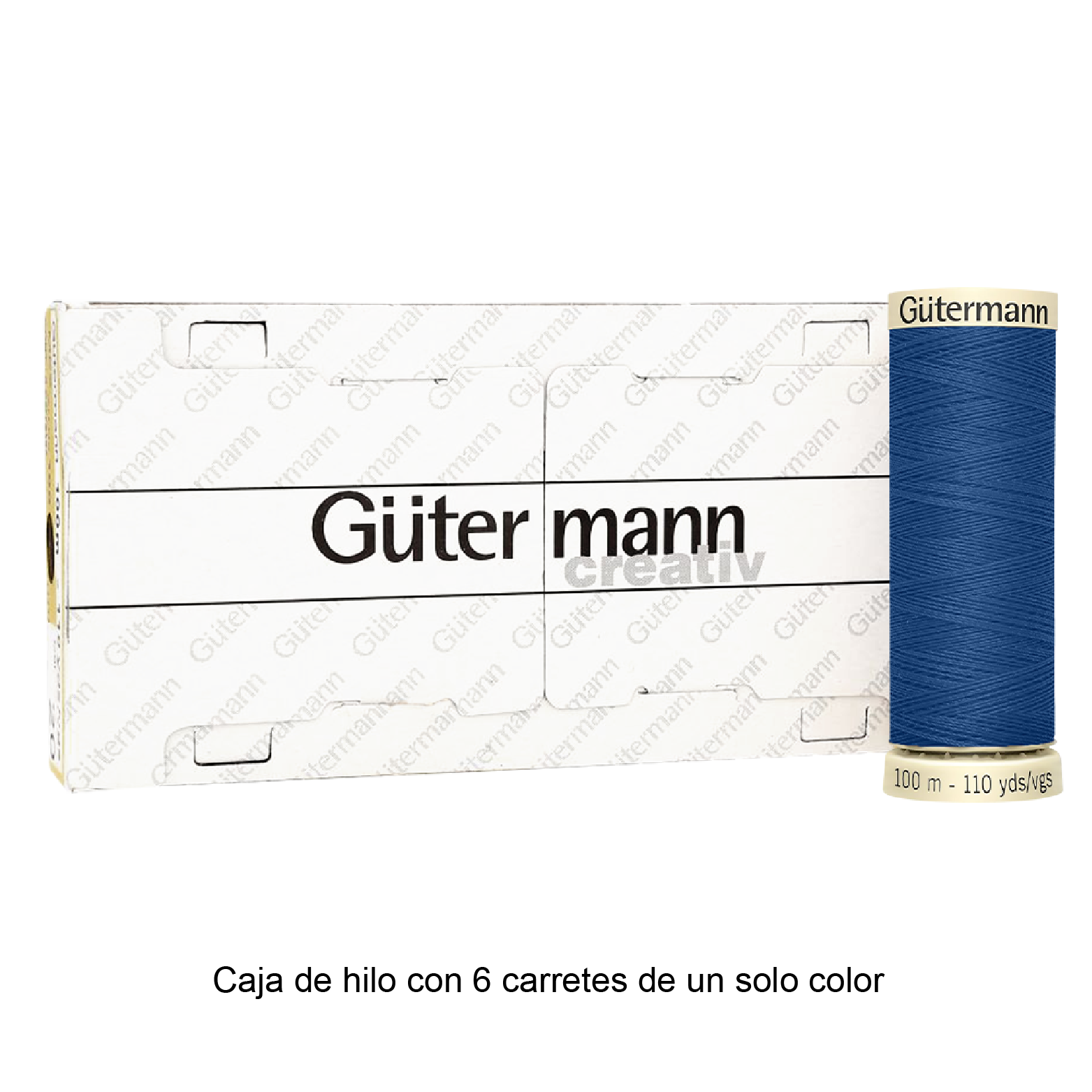 Colores Azules del Col. 203 al 280 - Hilo Gütermann Coselotodo de 100m caja con 6 carretes de un color