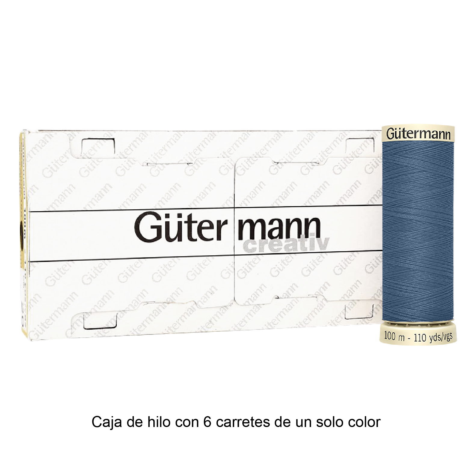 Colores Azules del Col. 203 al 280 - Hilo Gütermann Coselotodo de 100m caja con 6 carretes de un color