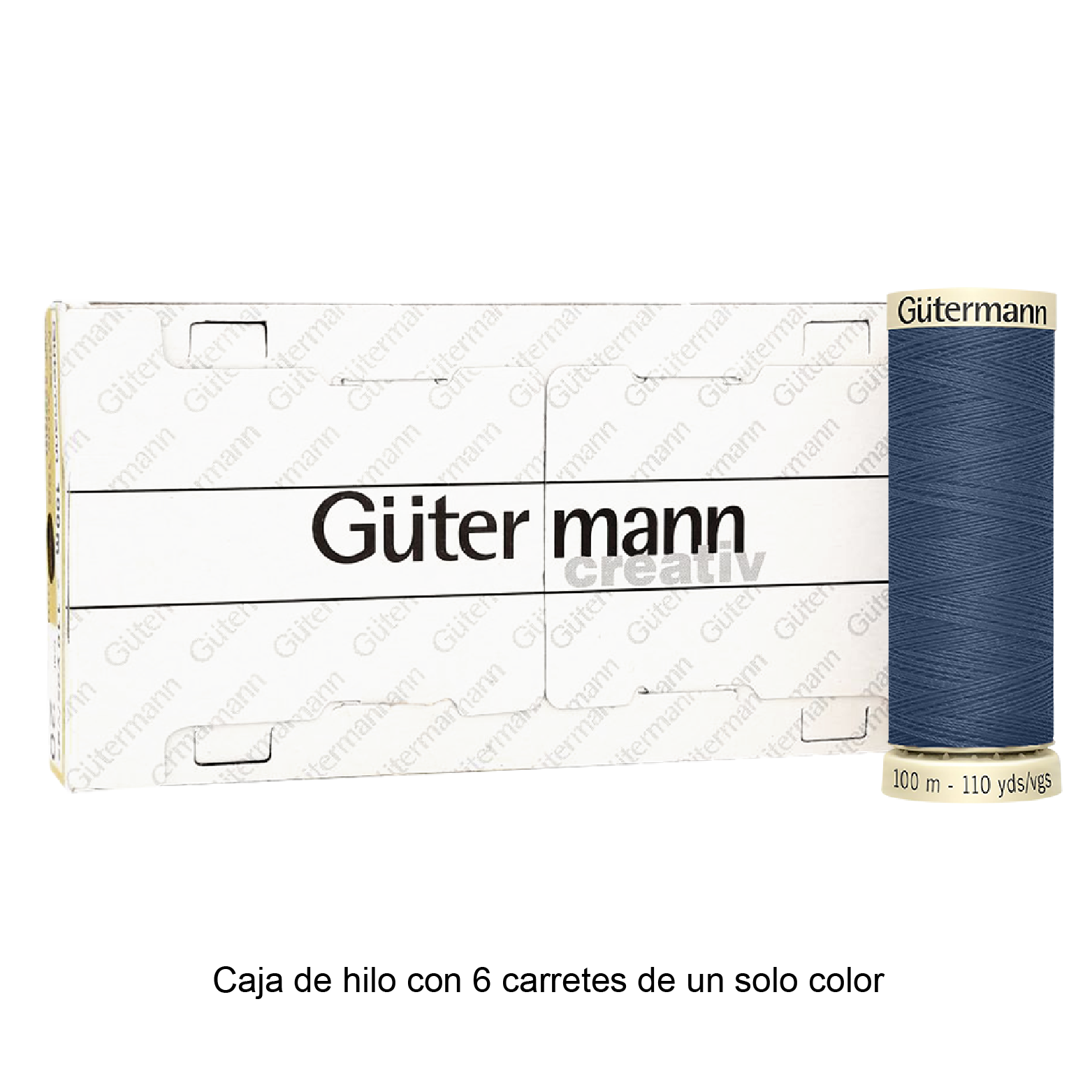 Colores Azules del Col. 203 al 280 - Hilo Gütermann Coselotodo de 100m caja con 6 carretes de un color