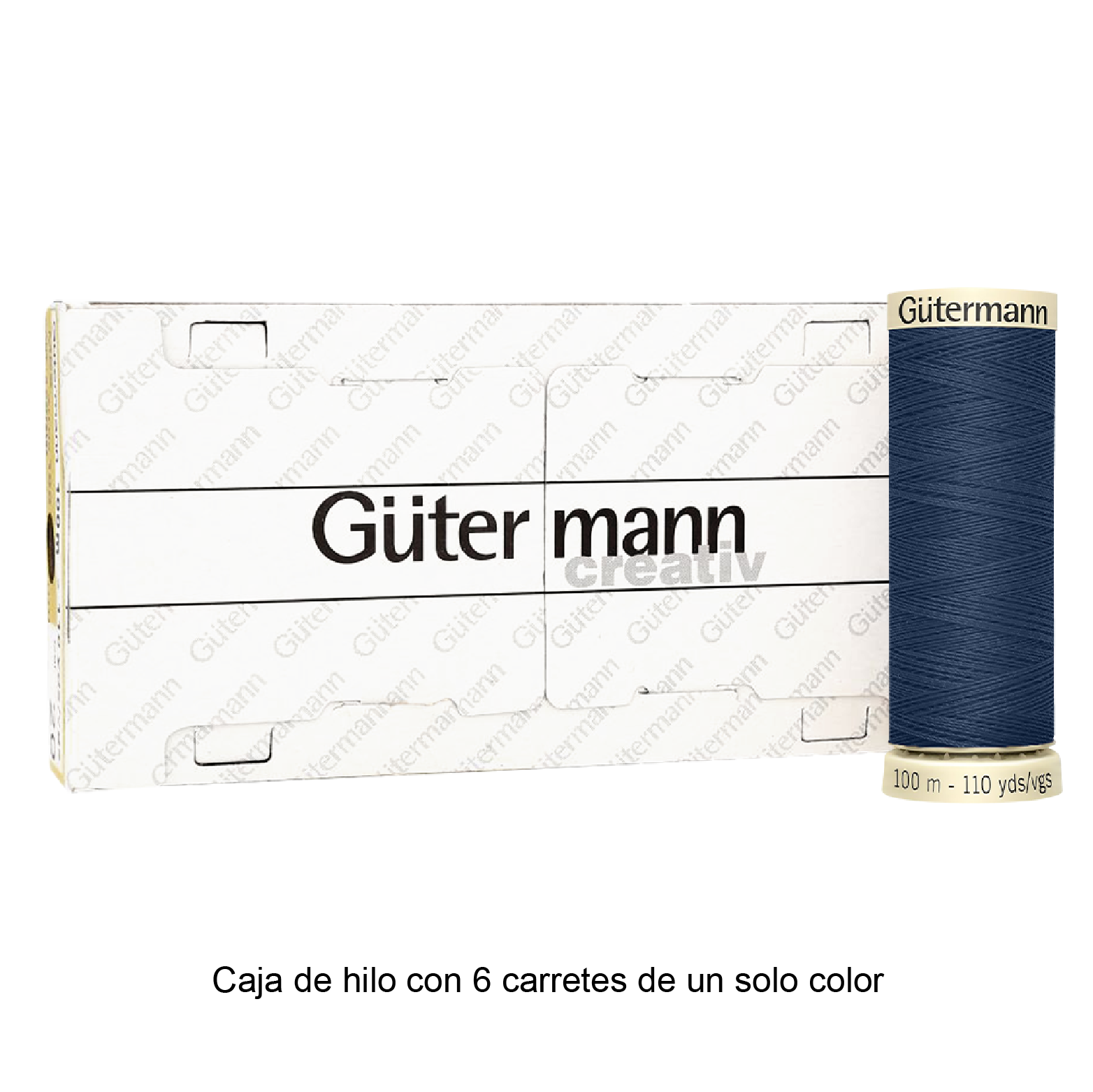 Colores Azules del Col. 203 al 280 - Hilo Gütermann Coselotodo de 100m caja con 6 carretes de un color