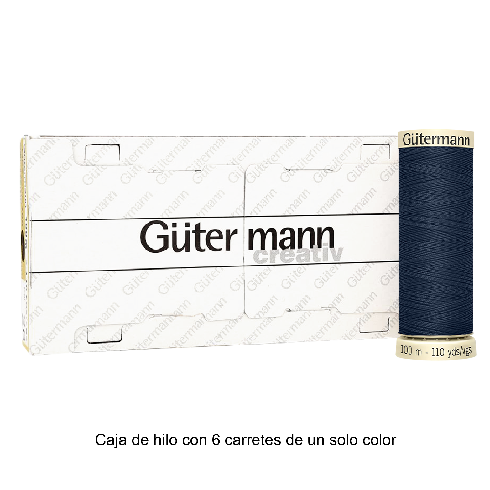 Colores Azules del Col. 203 al 280 - Hilo Gütermann Coselotodo de 100m caja con 6 carretes de un color