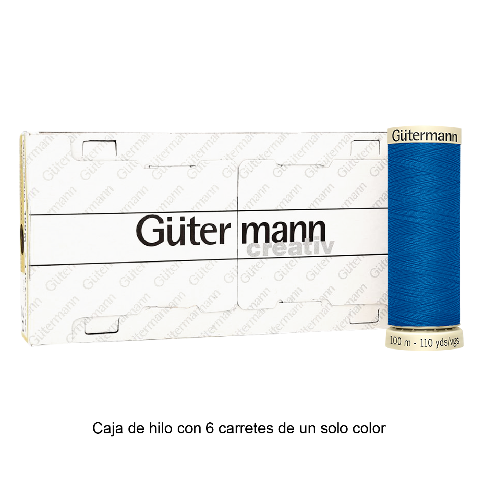 Colores Azules del Col. 203 al 280 - Hilo Gütermann Coselotodo de 100m caja con 6 carretes de un color