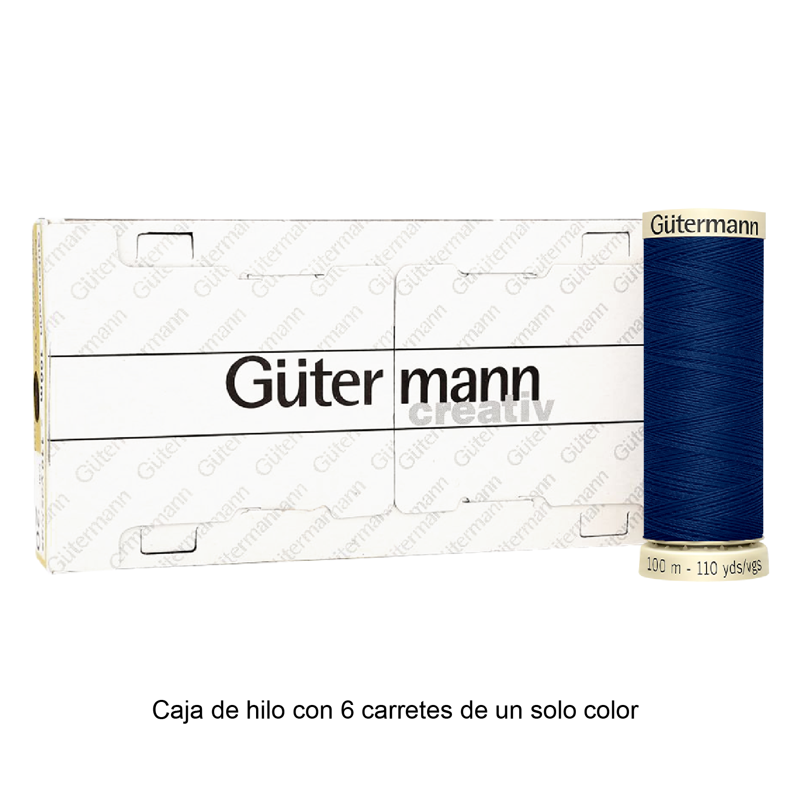 Colores Azules del Col. 203 al 280 - Hilo Gütermann Coselotodo de 100m caja con 6 carretes de un color
