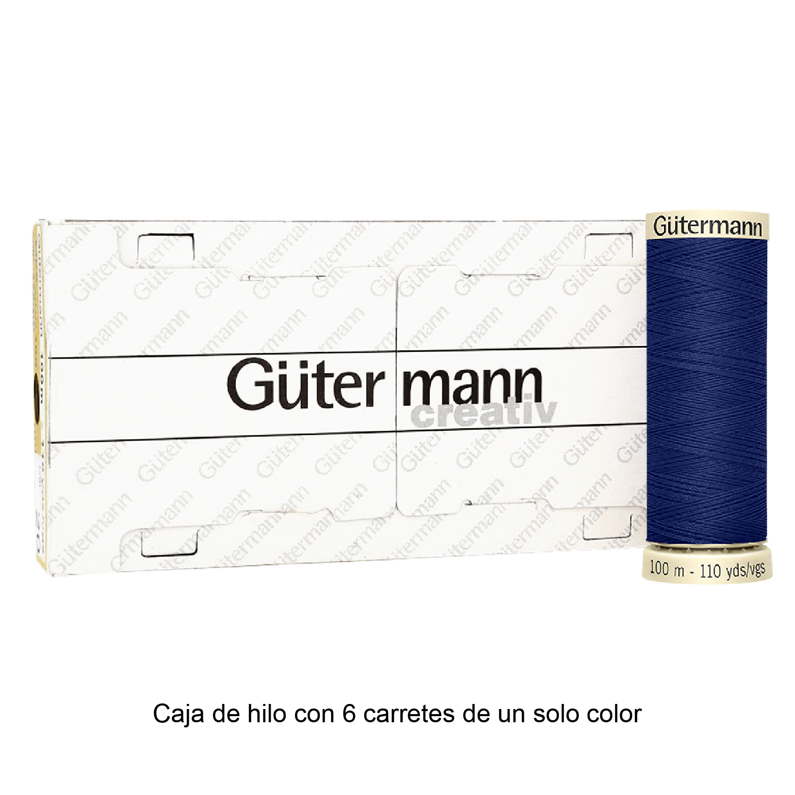Colores Azules del Col. 203 al 280 - Hilo Gütermann Coselotodo de 100m caja con 6 carretes de un color