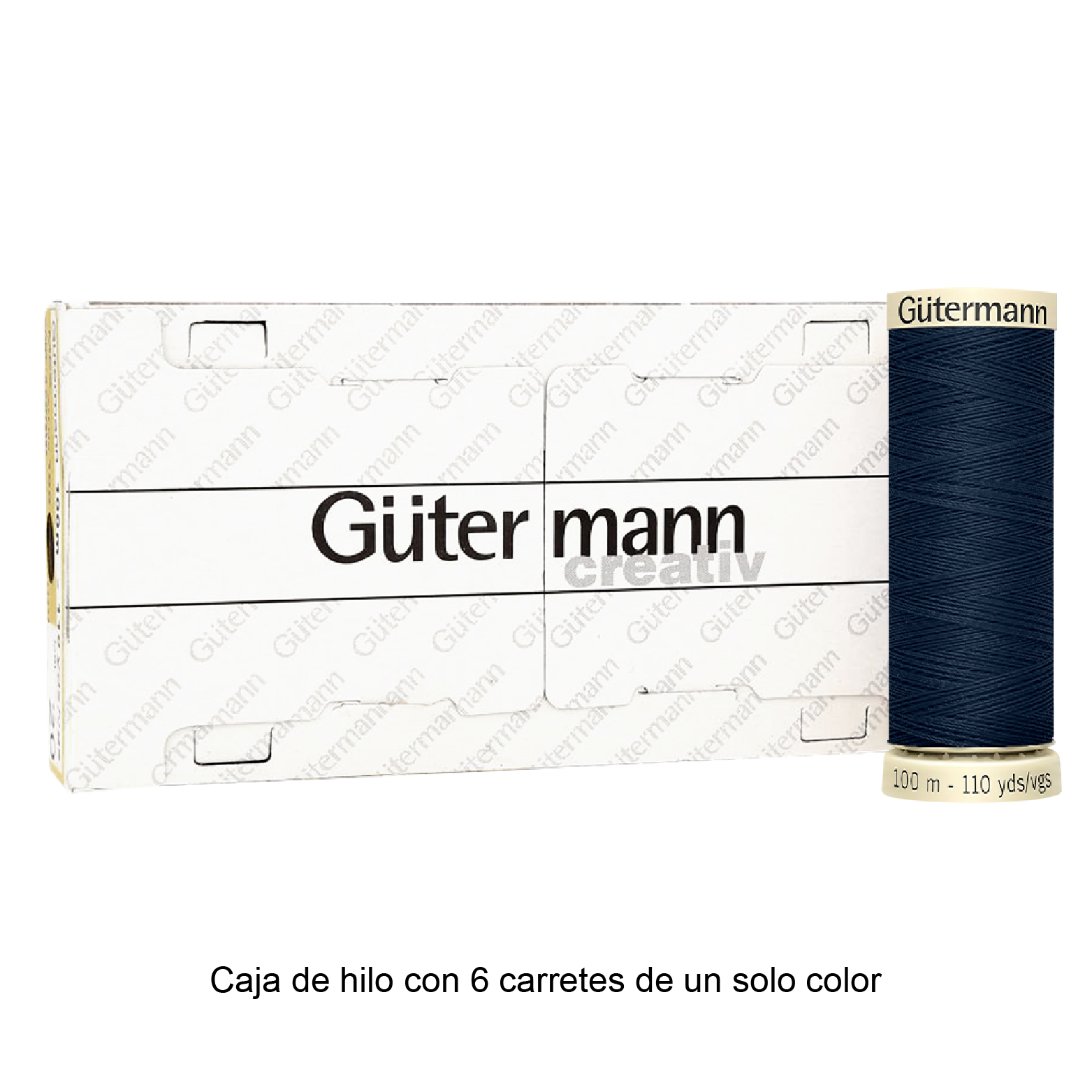 Colores Azules del Col. 203 al 280 - Hilo Gütermann Coselotodo de 100m caja con 6 carretes de un color