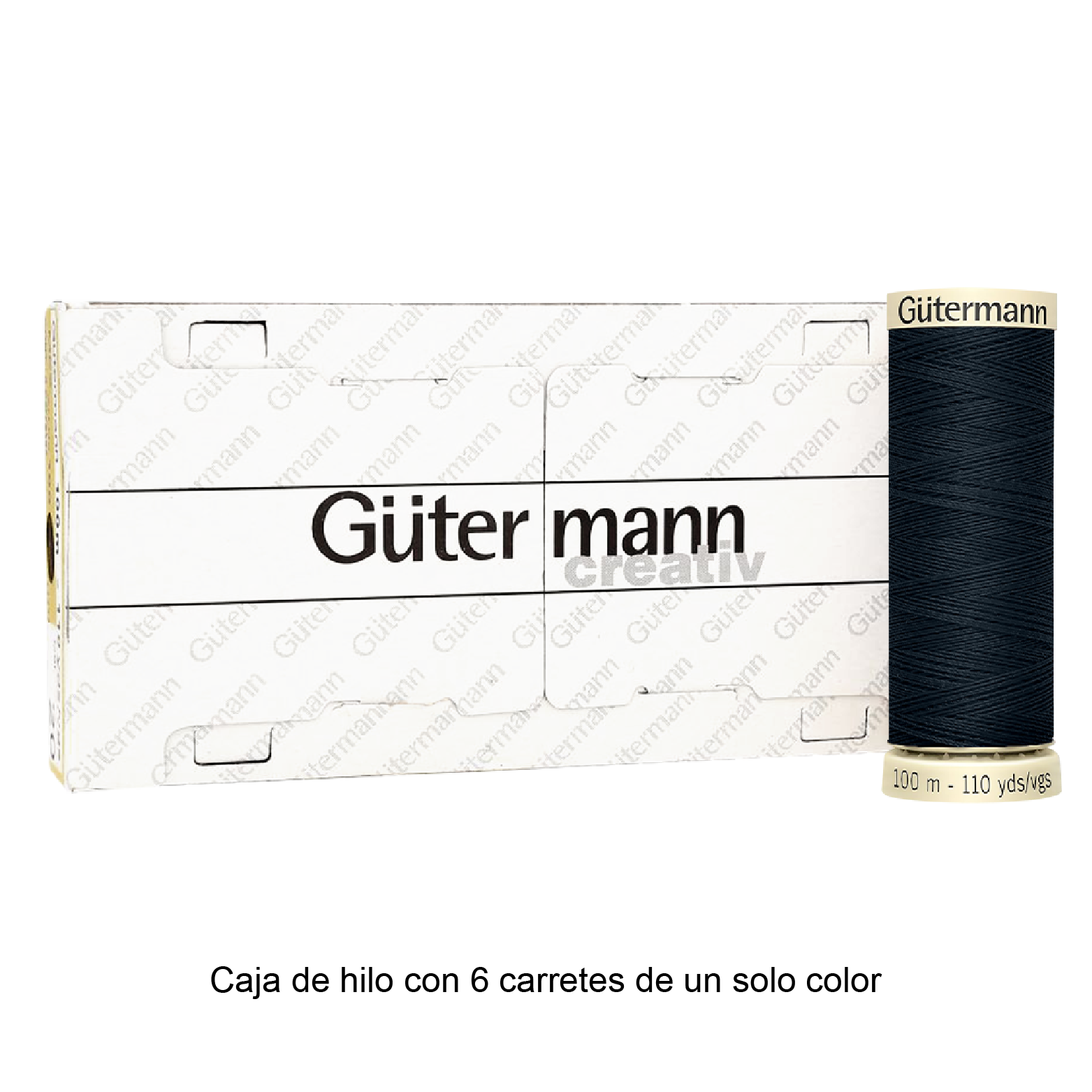 Colores Azules del Col. 203 al 280 - Hilo Gütermann Coselotodo de 100m caja con 6 carretes de un color