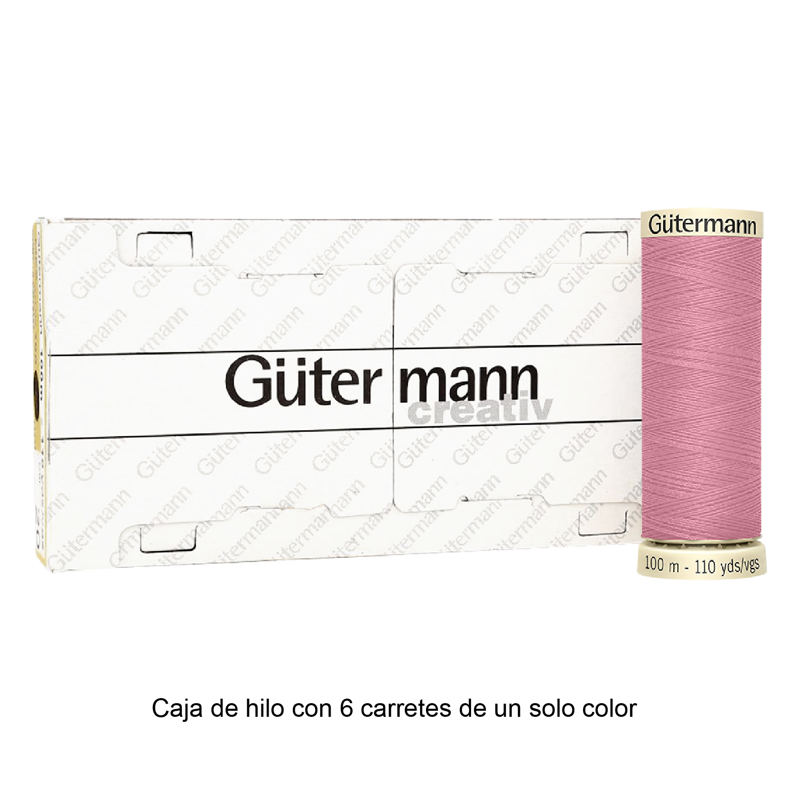 Colores Rosas del Col. 300-345 - Hilo Gütermann Coselotodo de 100m caja con 6 carretes de un color