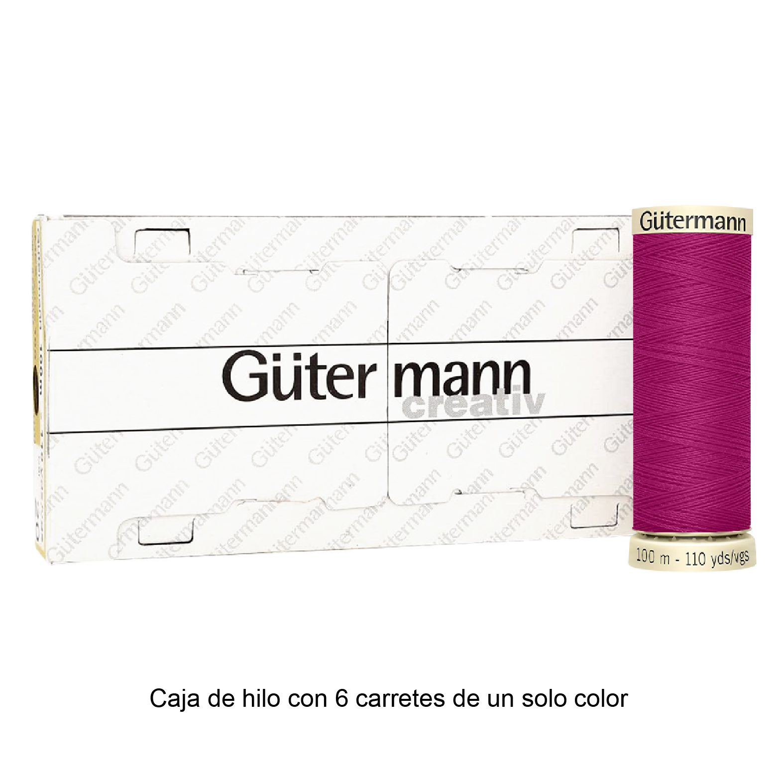 Colores Rosas del Col. 300-345 - Hilo Gütermann Coselotodo de 100m caja con 6 carretes de un color