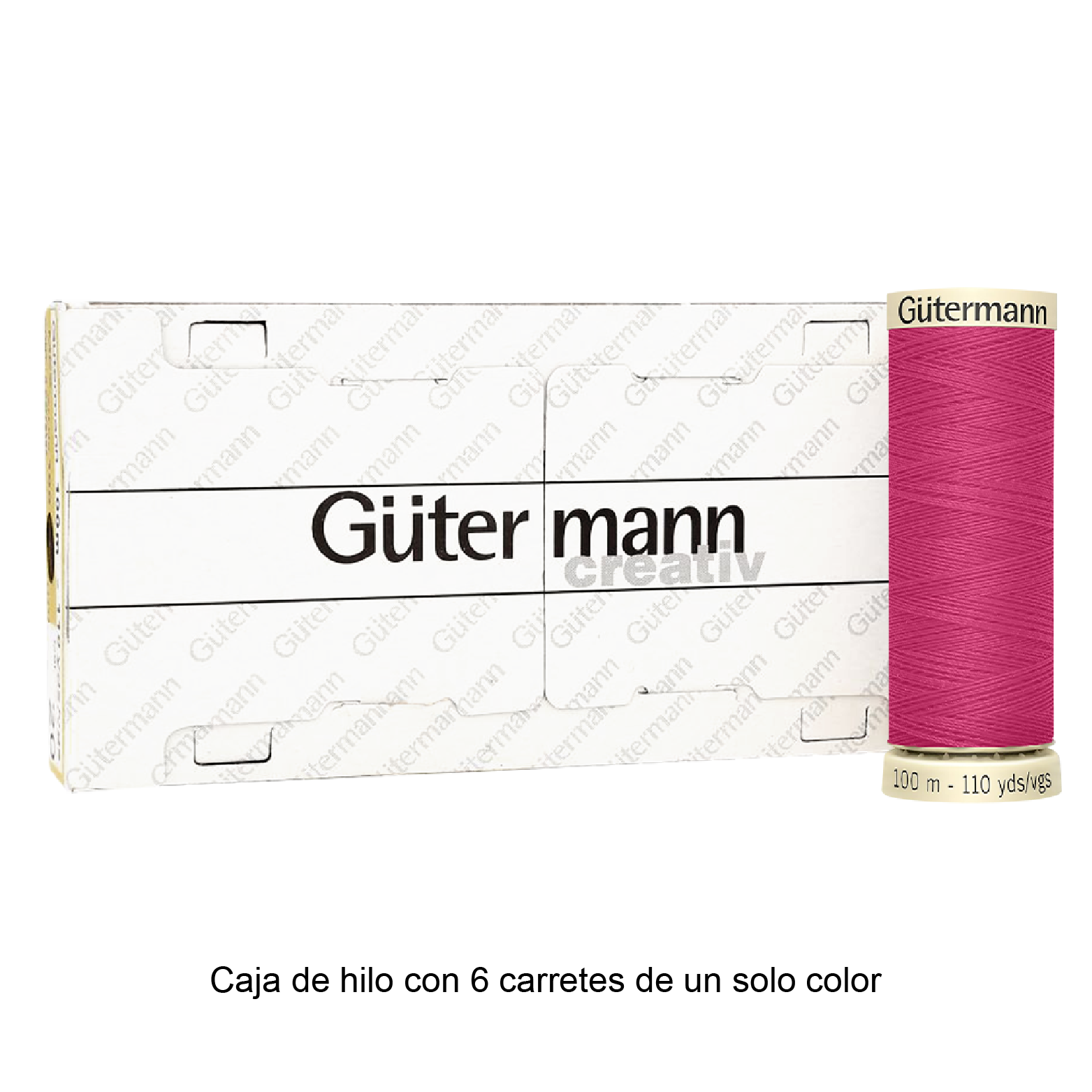 Colores Rosas del Col. 300-345 - Hilo Gütermann Coselotodo de 100m caja con 6 carretes de un color