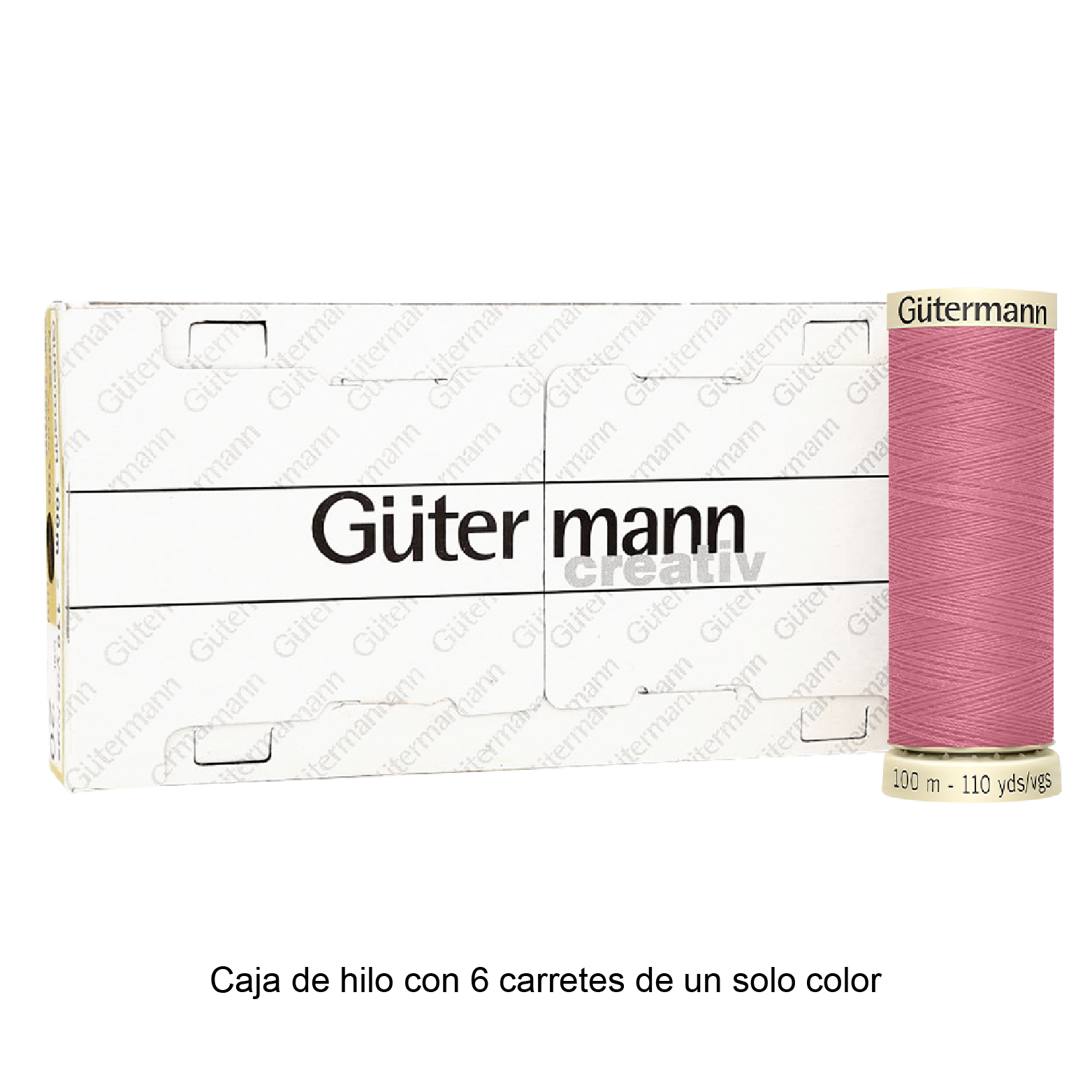 Colores Rosas del Col. 300-345 - Hilo Gütermann Coselotodo de 100m caja con 6 carretes de un color